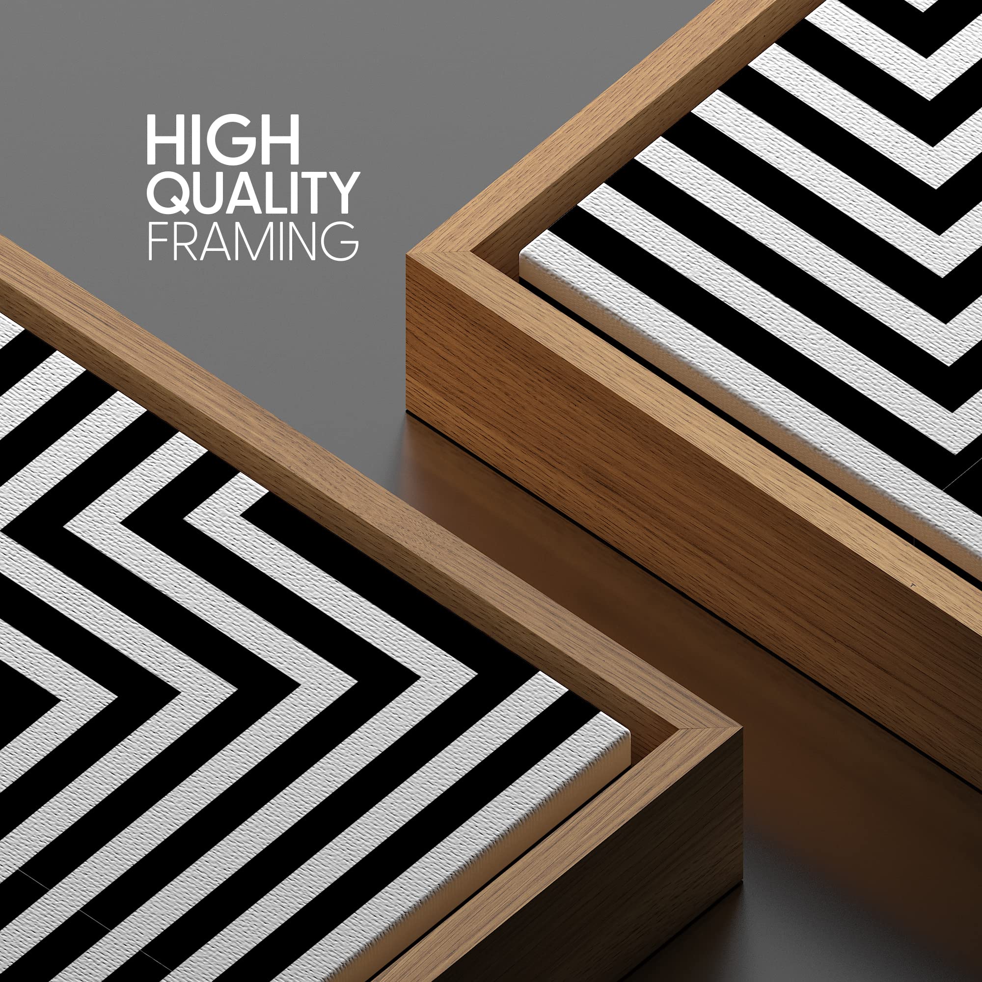 Signwin Framed Canvas Print Wall Art 3D Optical Illusion Line Art Pattern Abstract Shapes Illustrations Minimalism Alternative D