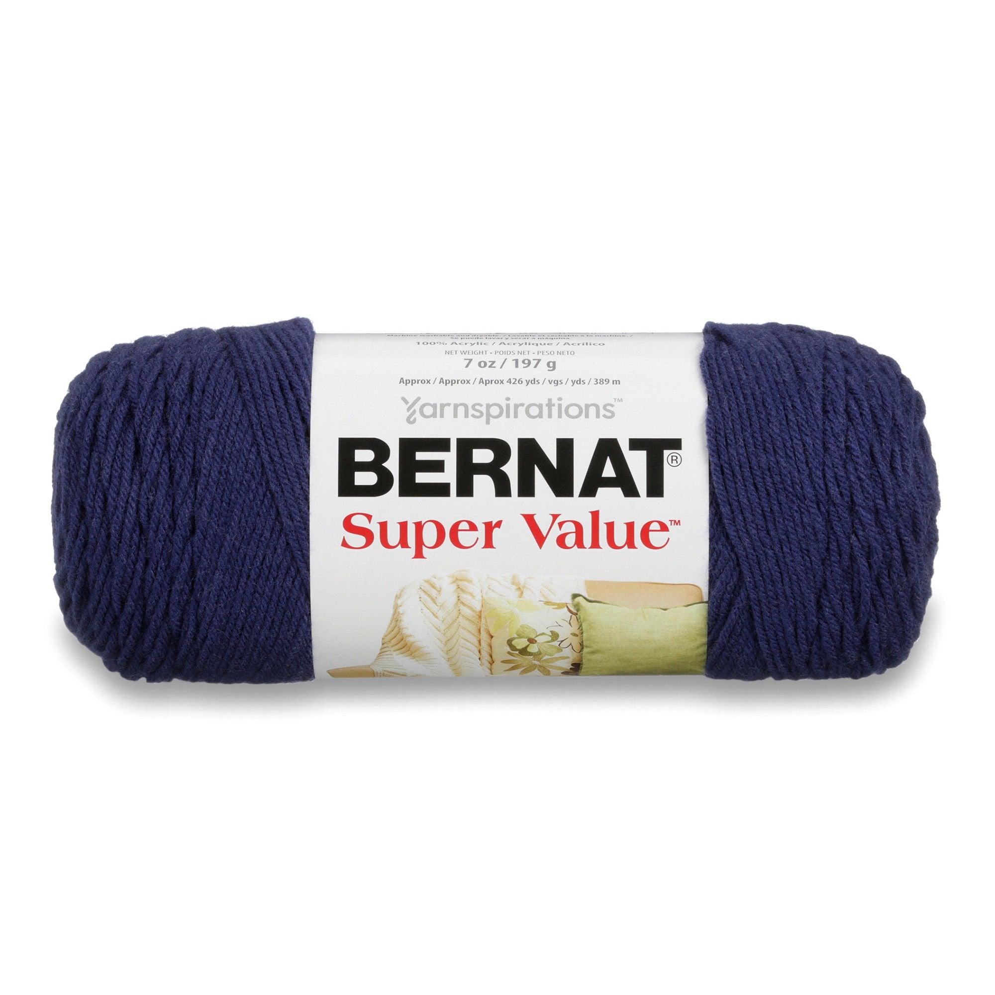 Bernat Super Value Yarn, 5 Oz, Denim Heather, 1 Ball