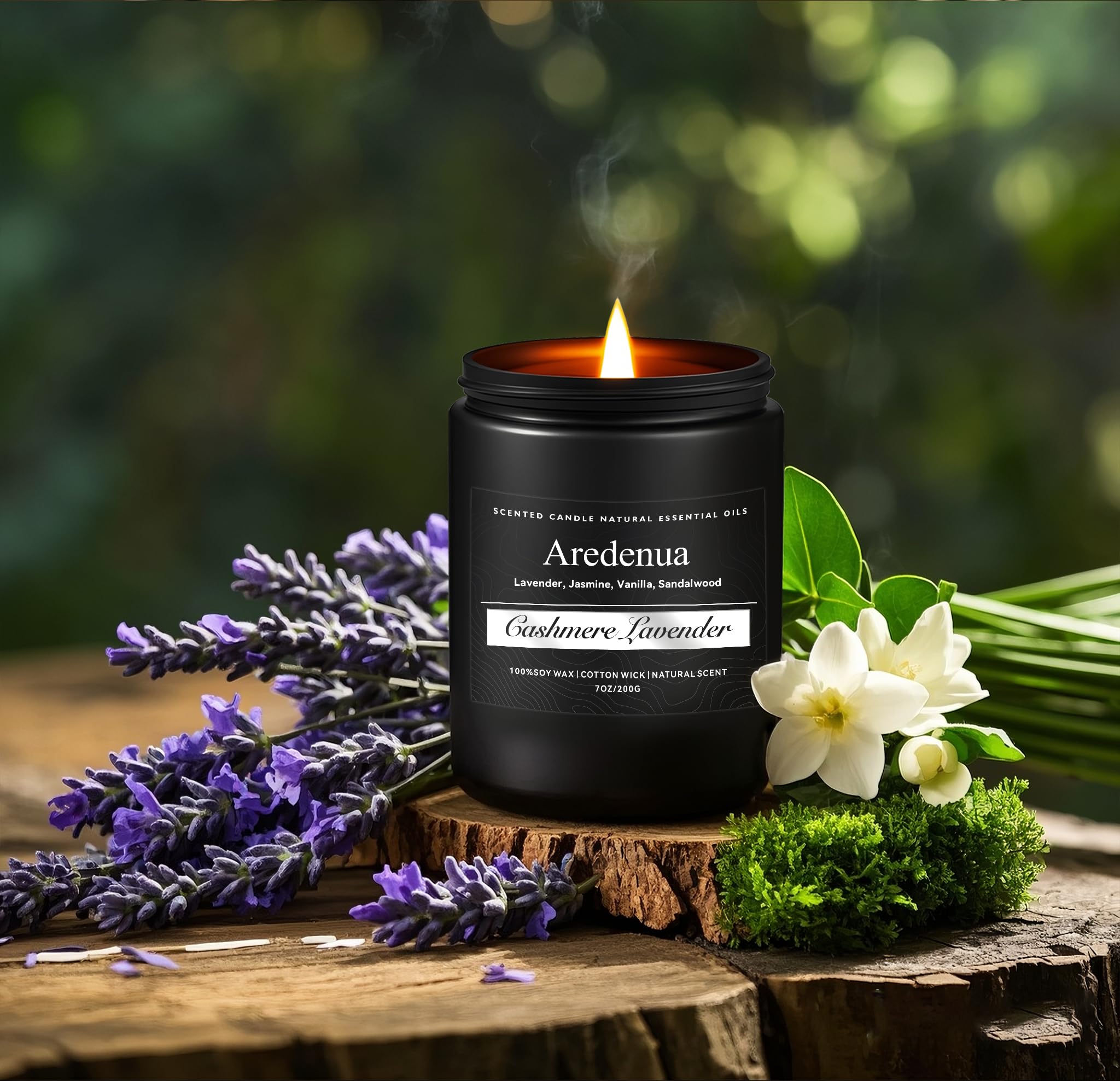 Cashmere Lavender Candle - Soy Candles for Home Scented, Relaxing Aromatherapy Candle for Women Men - 7oz Long Lasting Candles G
