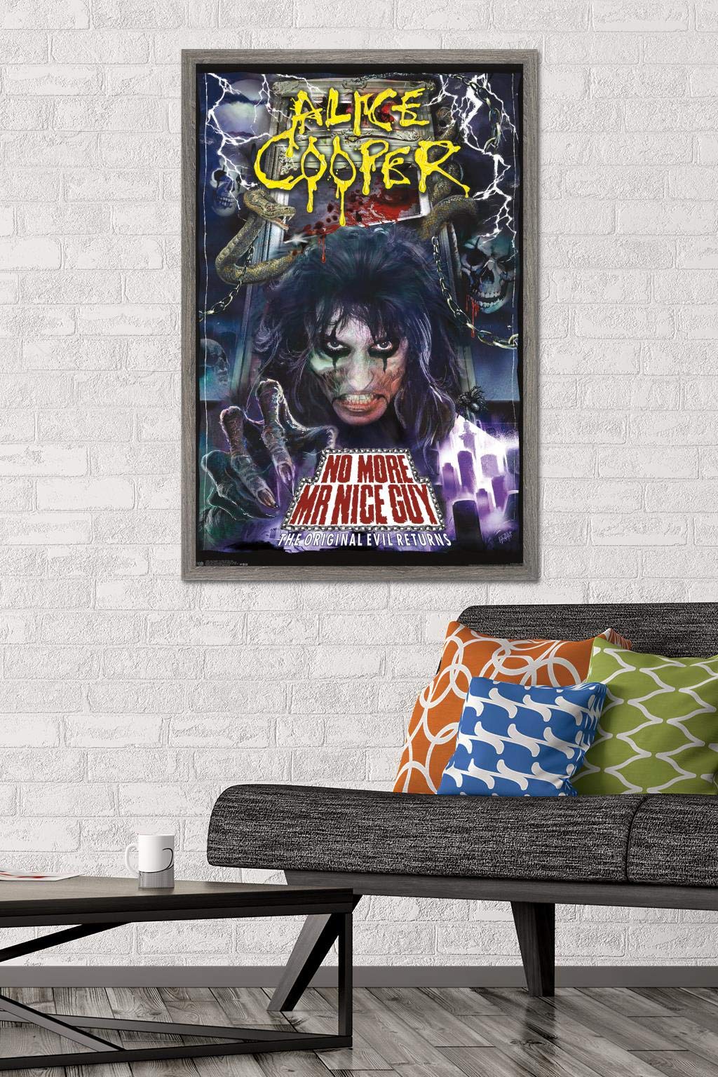 Trends International Alice Cooper - No More Mr. Nice Guy Wall Poster, 22.375'' X 34'', Barnwood Framed Version