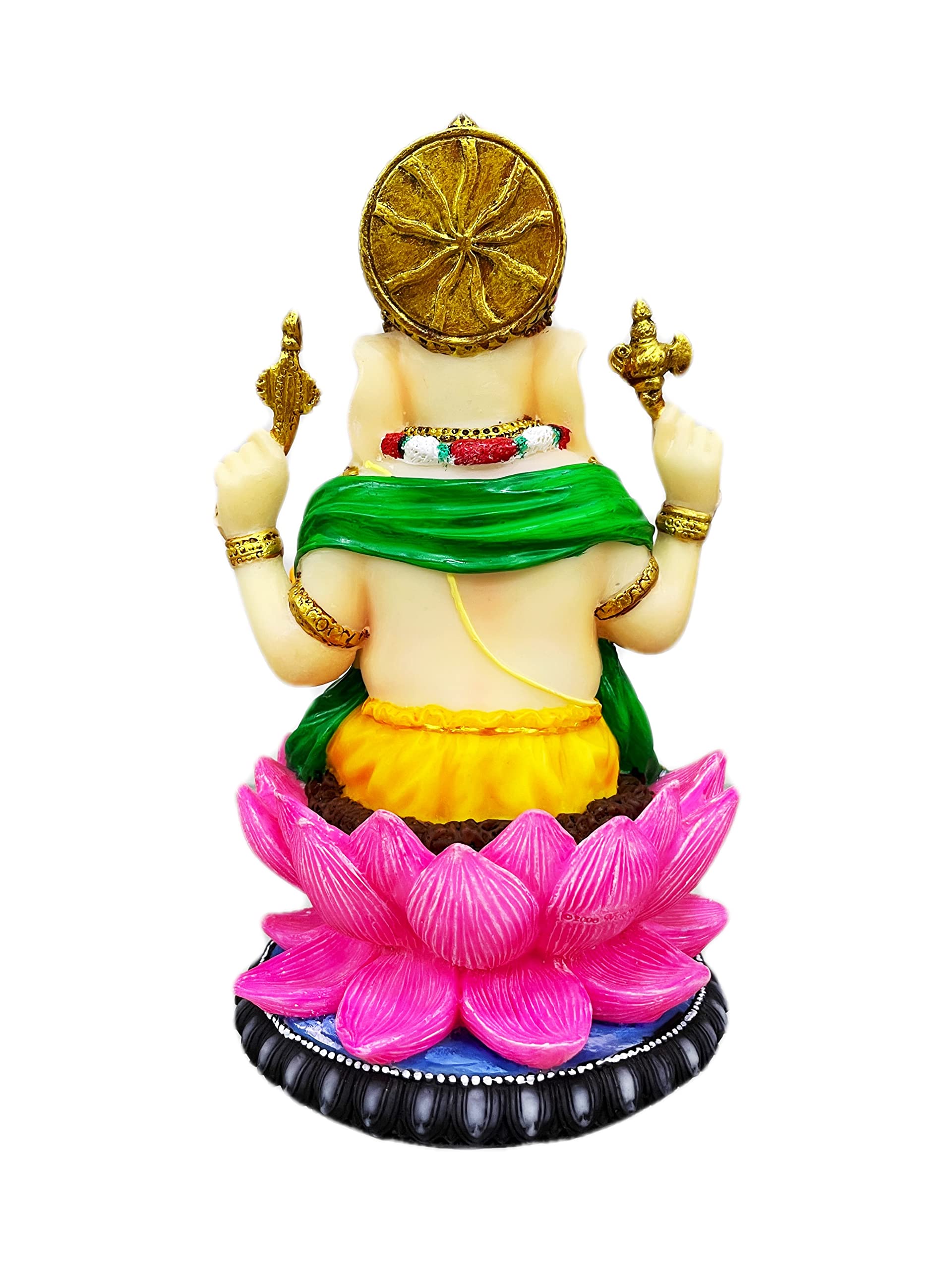 Sri Krishna Culture-New Big Beautiful Sitting Ganesh For Home Decoration-Height-8 Inches-Multicolour-Resin