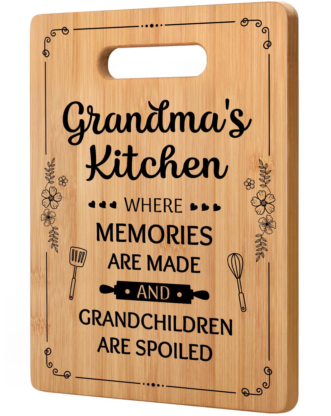 Grandma Gifts, Grandma Birthday Gifts - Unique Cutting Board - Best Gifts for Grandma from Grandchildren - Thoughtful Mothers Da