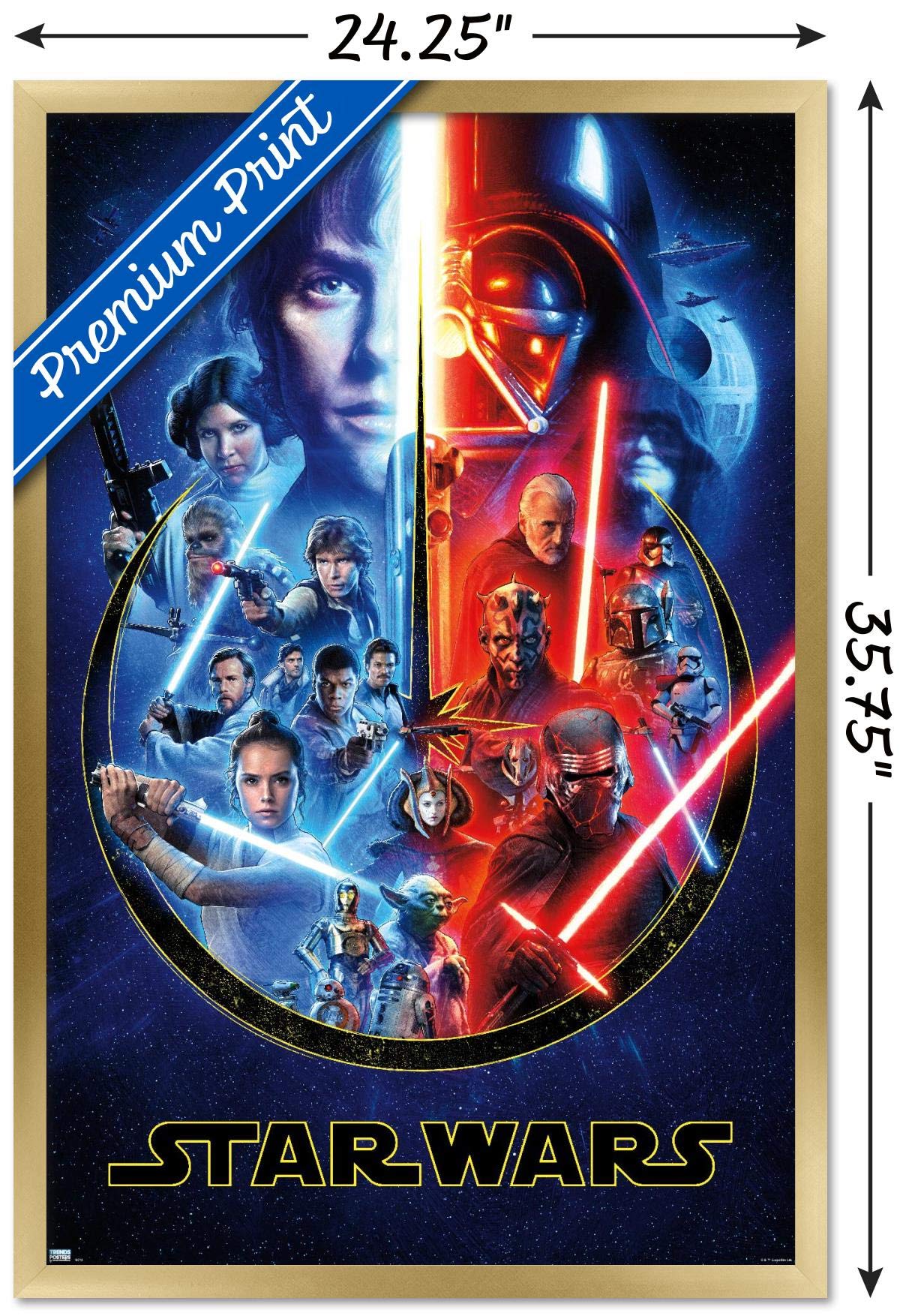 Trends International Star Wars - Skywalker Saga Wall Poster, 22.375'' X 34'', Gold Framed Version
