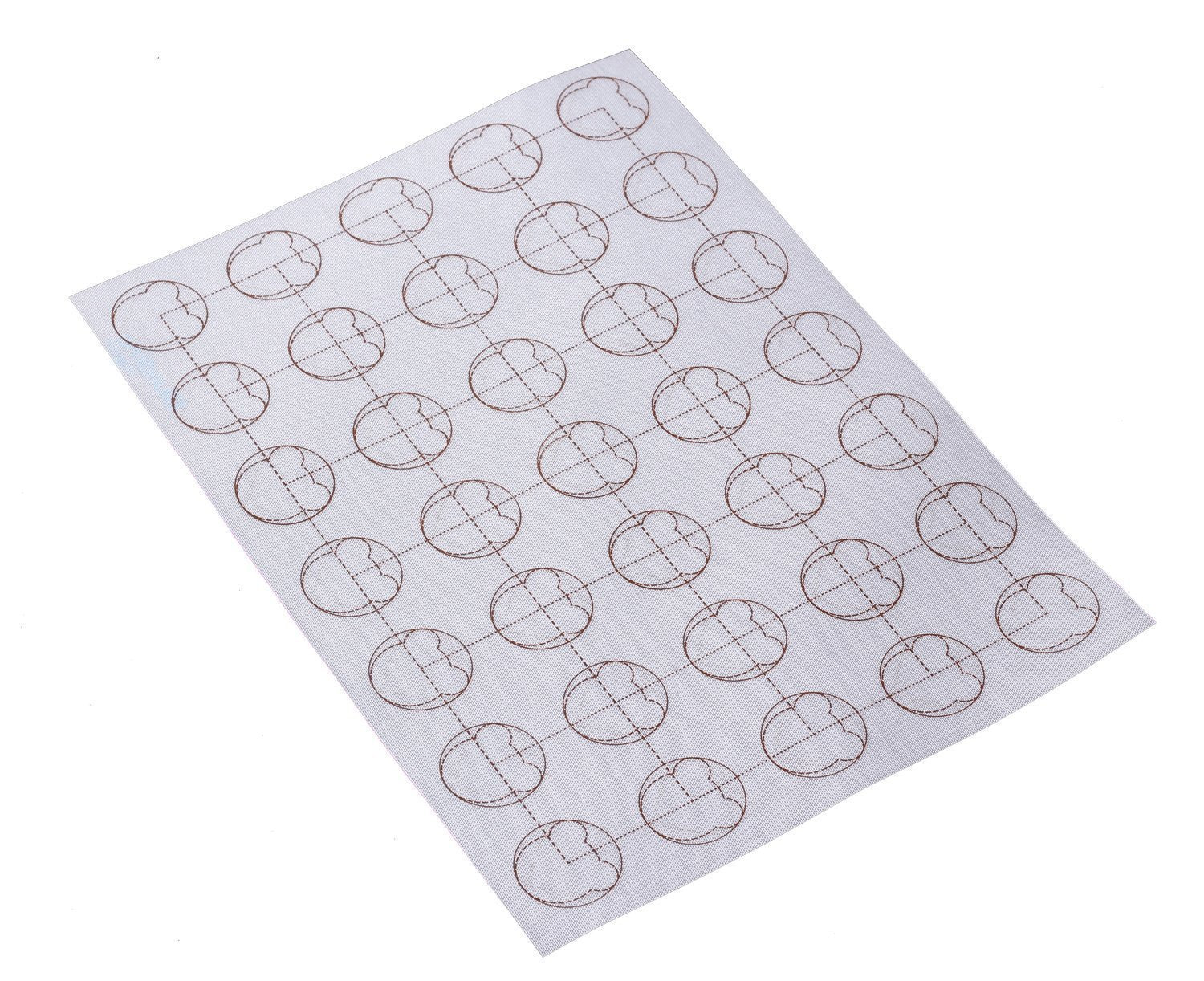 2Pcs Silicone Baking Mat For Macarons, 15.3'' X 11'' Mat Liner With 35 Circles Macaron Template, Reusable Non-Stick Surface Past