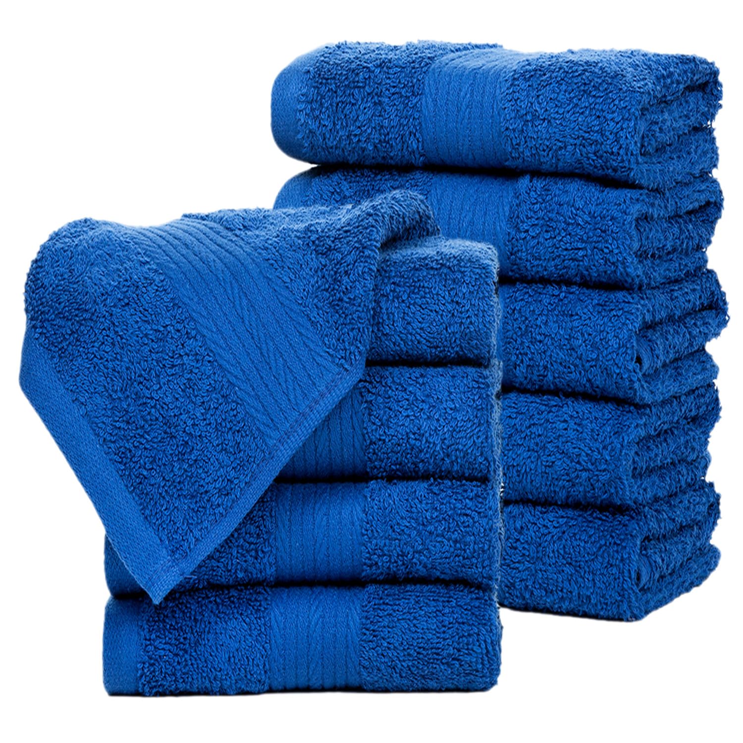 Ample Decor Wash Cloths Pack Of 10 12 X 12 Inch 100% Cotton 600 Gsm, Soft Absorbent And Reusable Fingertip Towels, Oeko Tex Cert