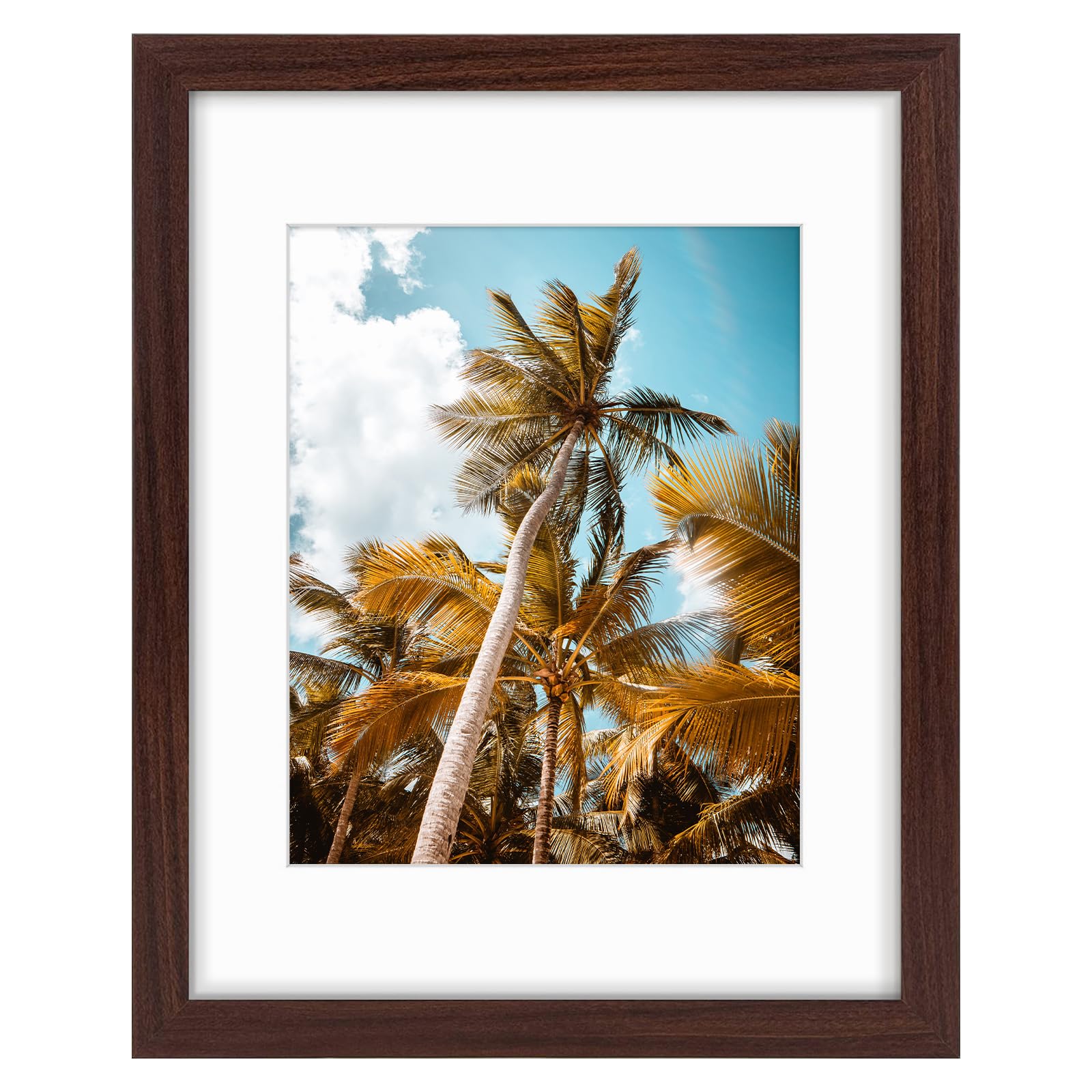 Frametory, 11x14 Picture Frame with Mat for 8x10 Photo - High Definition Glass Wide Molding - Preinstalled Wall Mounting Hardwar