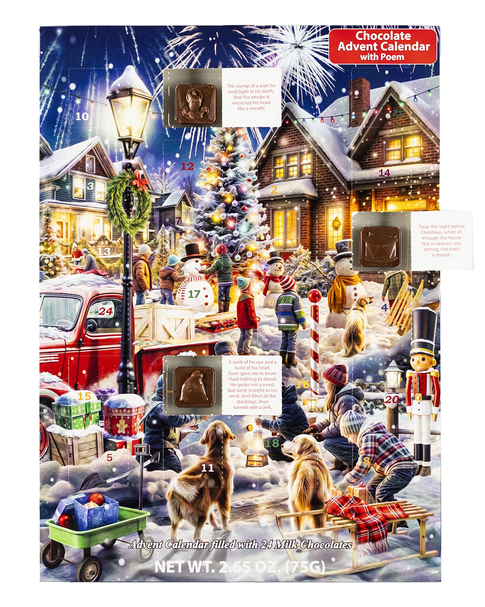 Snowman Contest 2025 Chocolate Advent Calendar (Countdown to Christmas) by Vermont Christmas Company - Christmas Shaped Chocolat