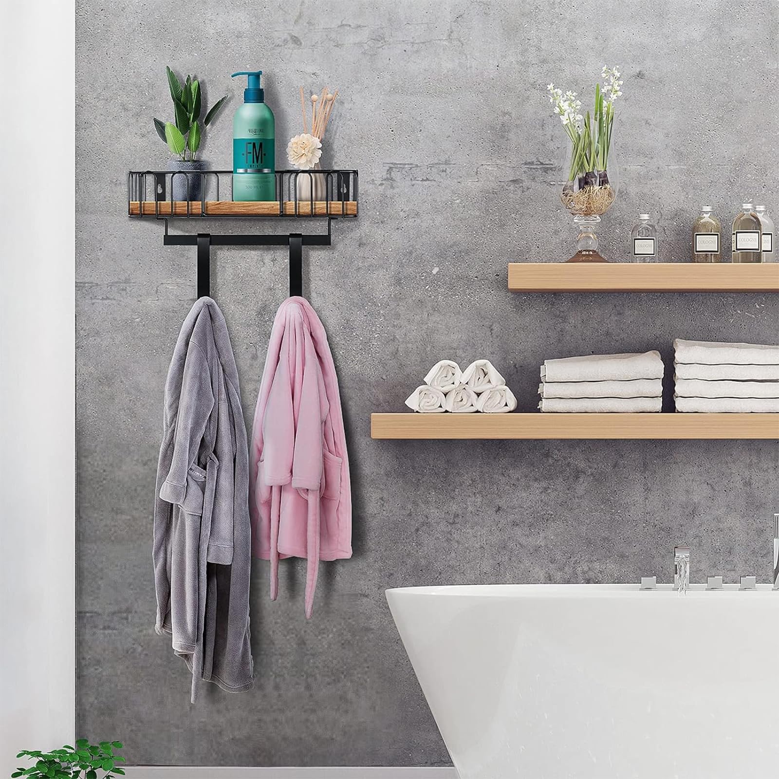 Tj.Moree Ironing Board Hanger Metal Wall Mount Iron And Ironing Board Holder, Laundry Room Decor And Storage With Large Storage
