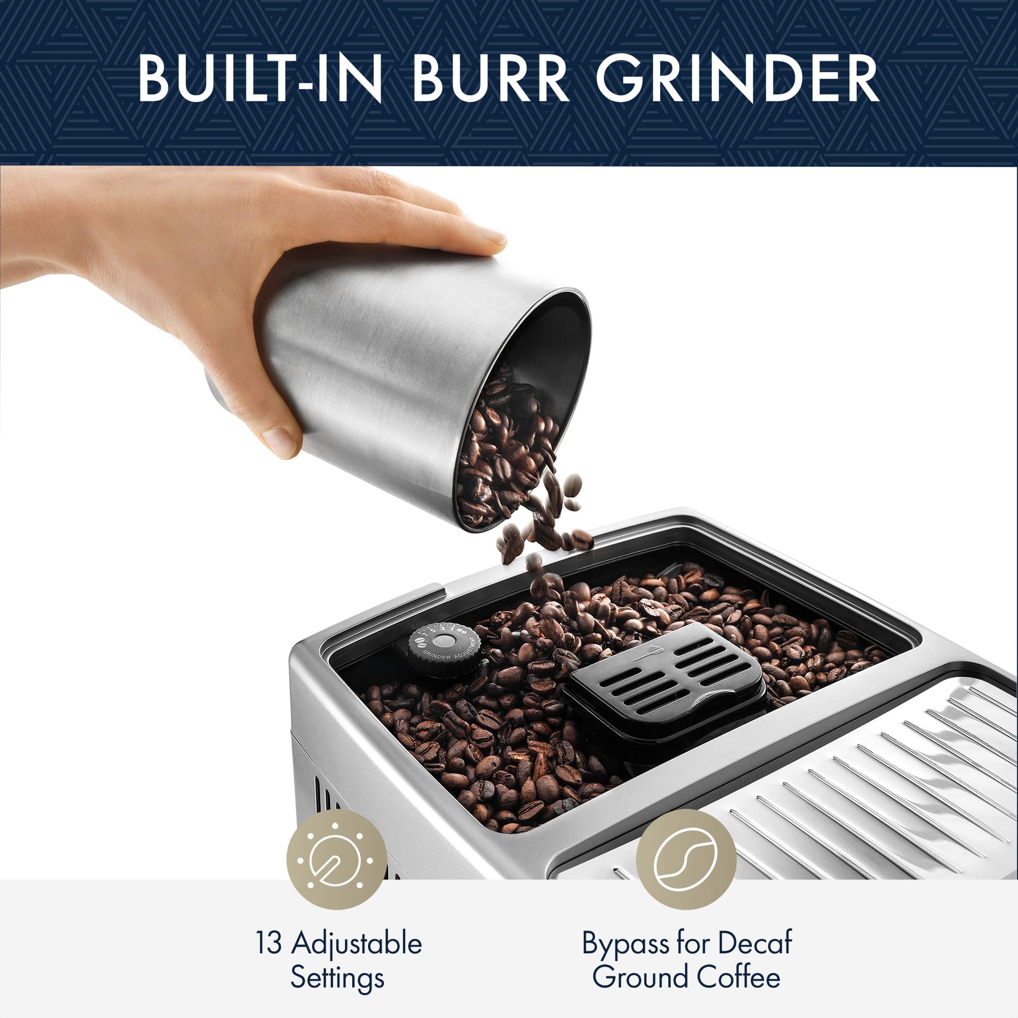 De'Longhi Ecam35075Si Dinamica With Lattecrema System And Lcd Display, Silver