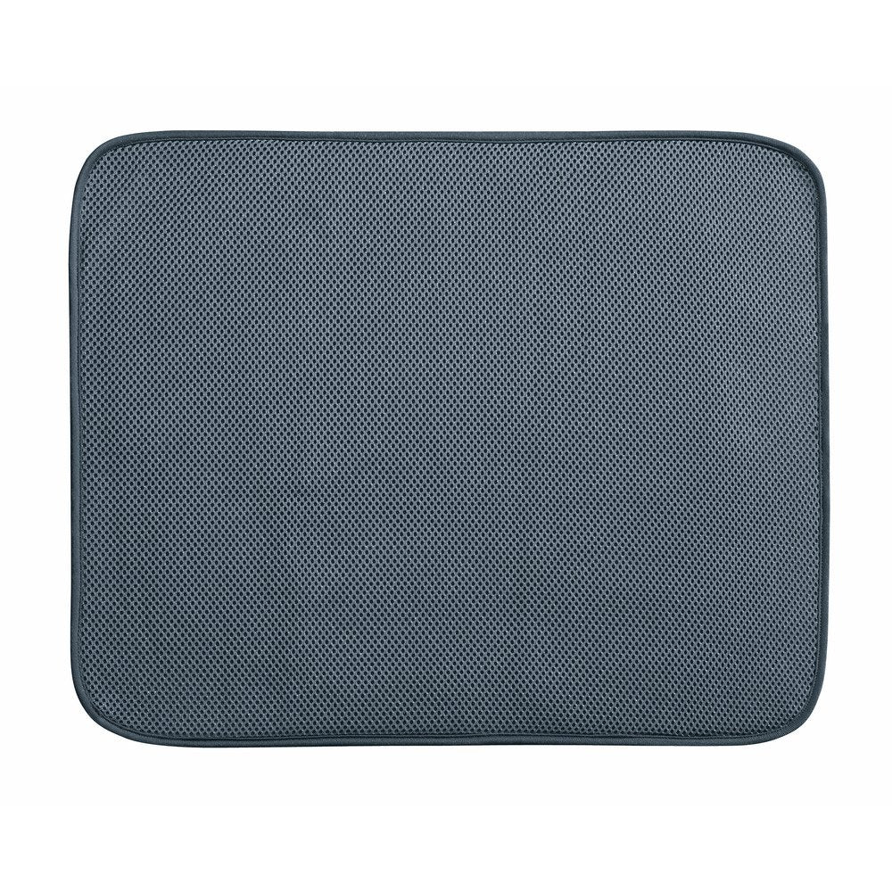 InterDesign iDry Large Kitchen Countertop Absorbent Dish Drying Mat, Pewter Gray