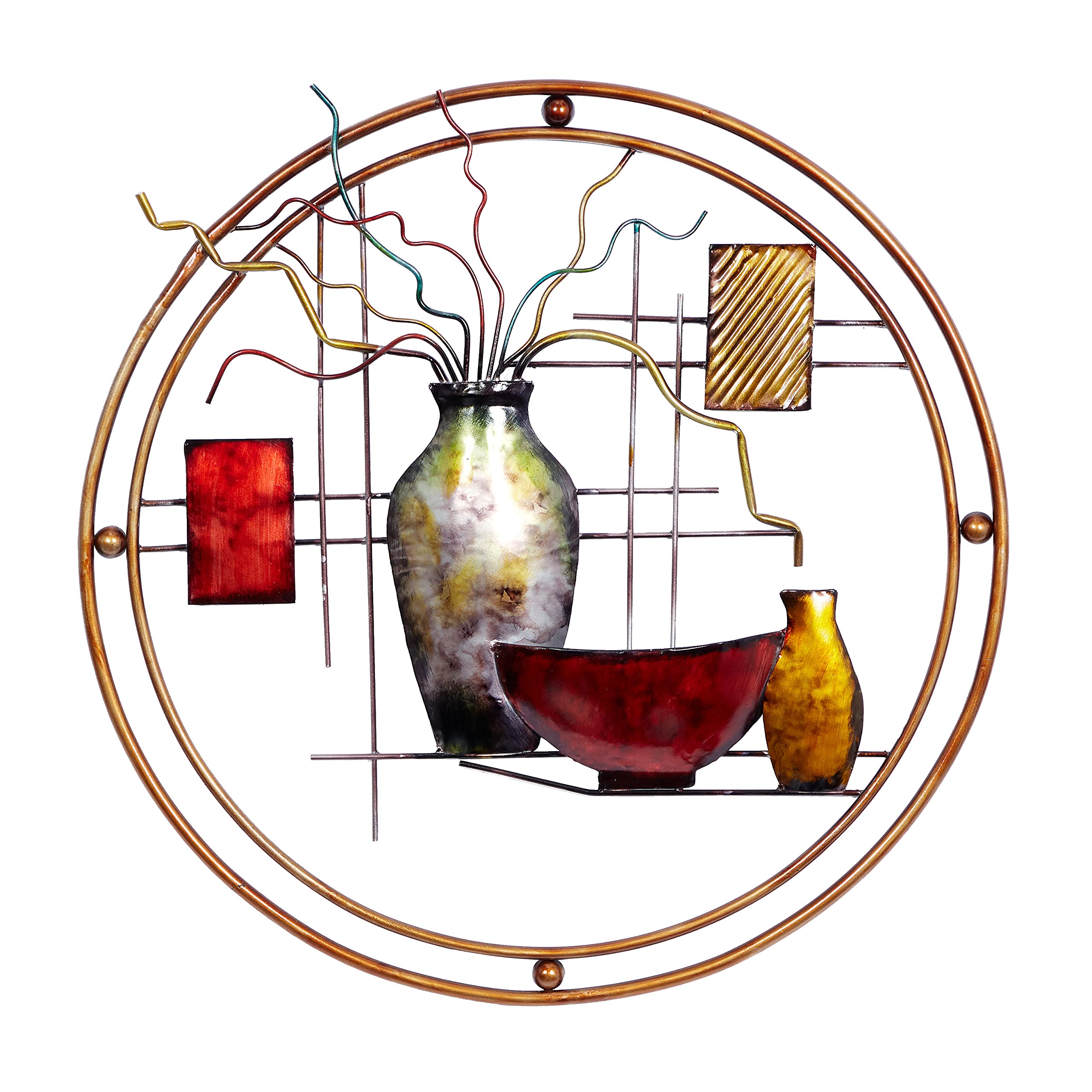 Benzara 97997 Metal Wall Decor Everyone Admires It 24 by 22 Brown, Multicolor