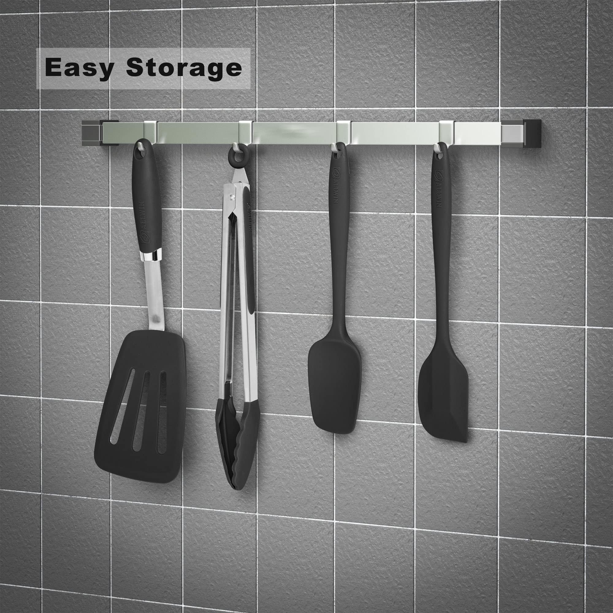 Silicone Spatulas Set Turners Tongs Cooking Utensils Set High Heat Resistant Kitchen Scraper Spatulas For Cooking Mixing Baking
