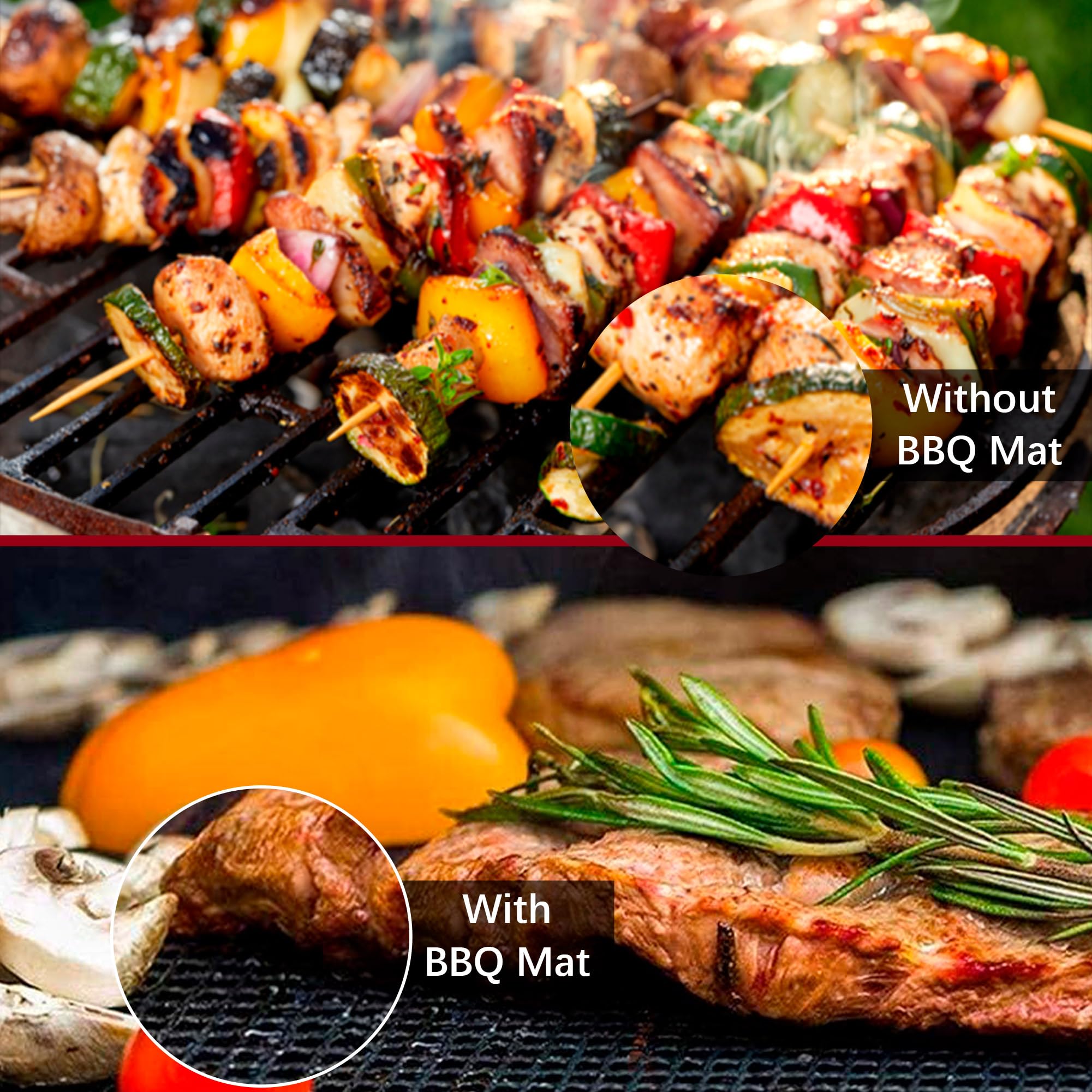 Osvino Beige Grill Mesh Mat 5 Pack Reusable Non-Stick Bbq Grill Mats 16''X12'' Outdoor Barbecue Baking Accessories Works On Gas