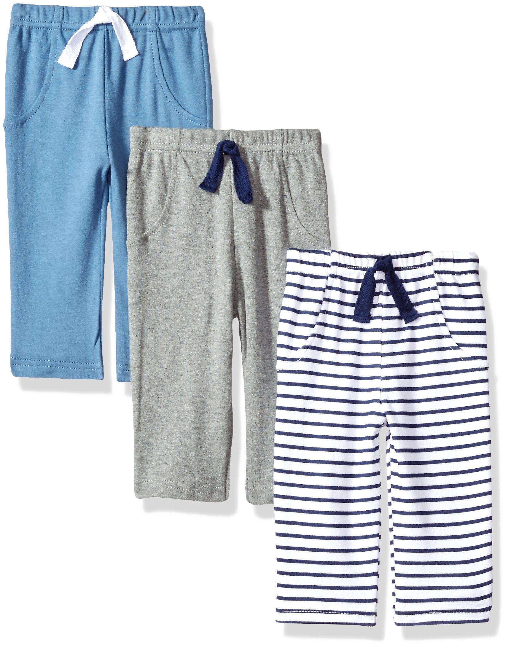 Hudson Baby Unisex Baby Cotton Pants And Leggings Navy Stripe, 18-24 Months