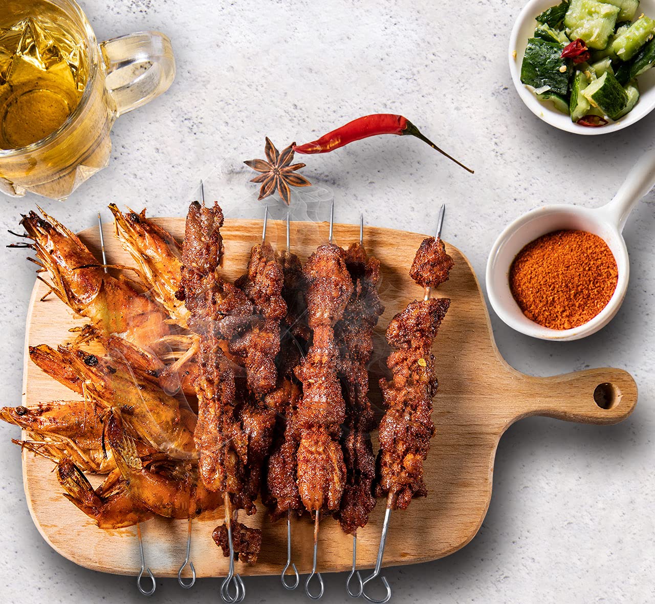 10 Inch Barbecue Skewers, Honshen Metal Bbq Sticks,12Pack Stainless Steel Square Skewer,Kebob,Kabob Sets For Grill Outings Cooki