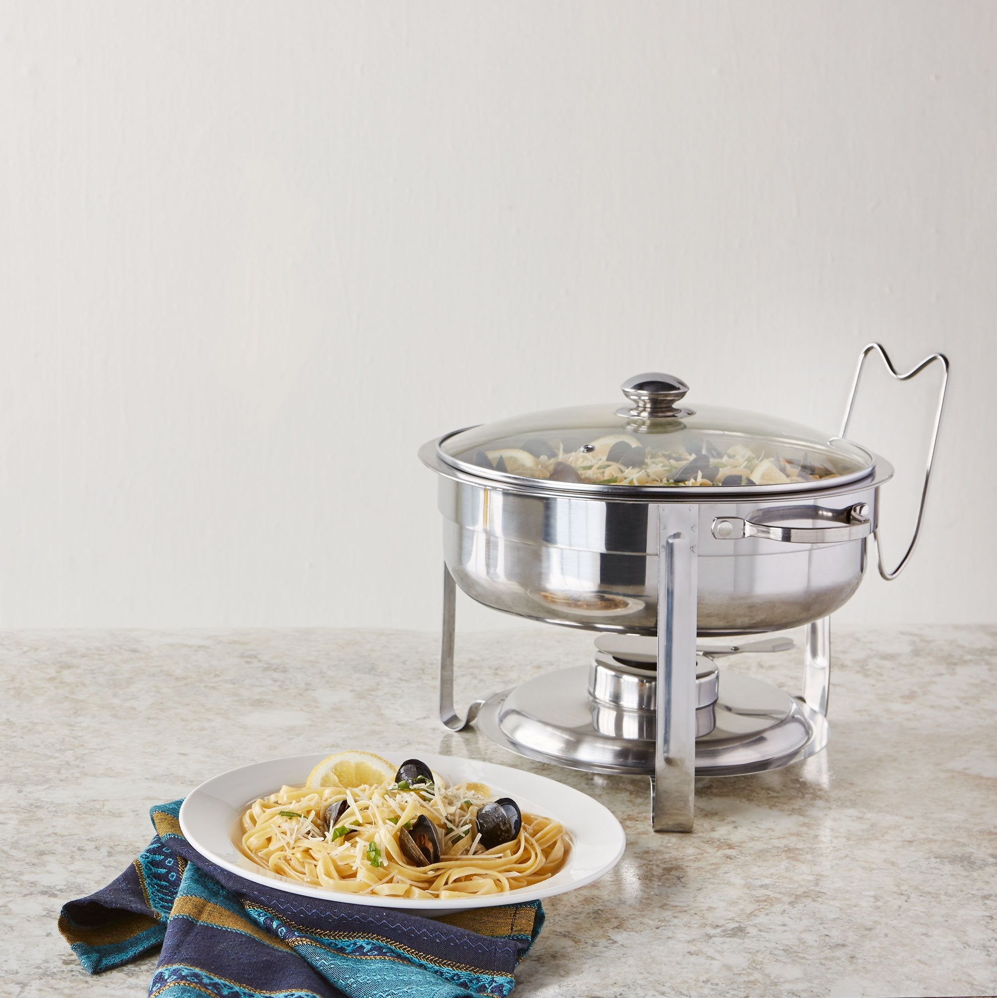 Nucu-Vollrath Home Food Chafer, 4-Quart, Polished Stainless Steel