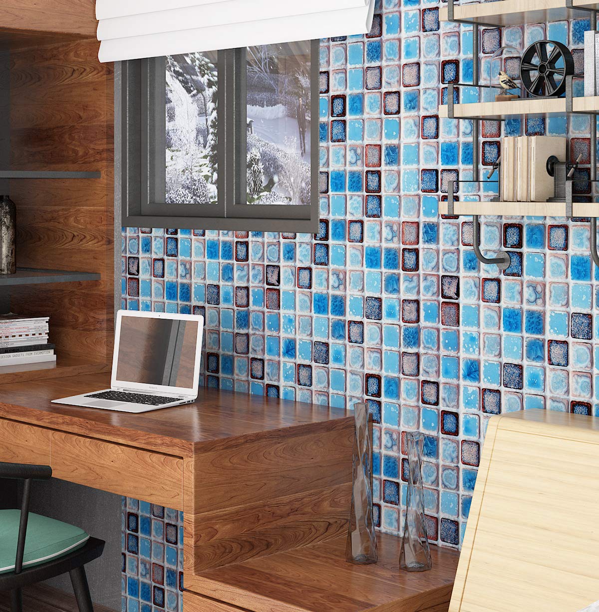 Livelynine Waterproof Wallpaper For Bathroom Shower Wall Decorative Contact Paper Self Adhesive For Furniture Stickers Kitchen B
