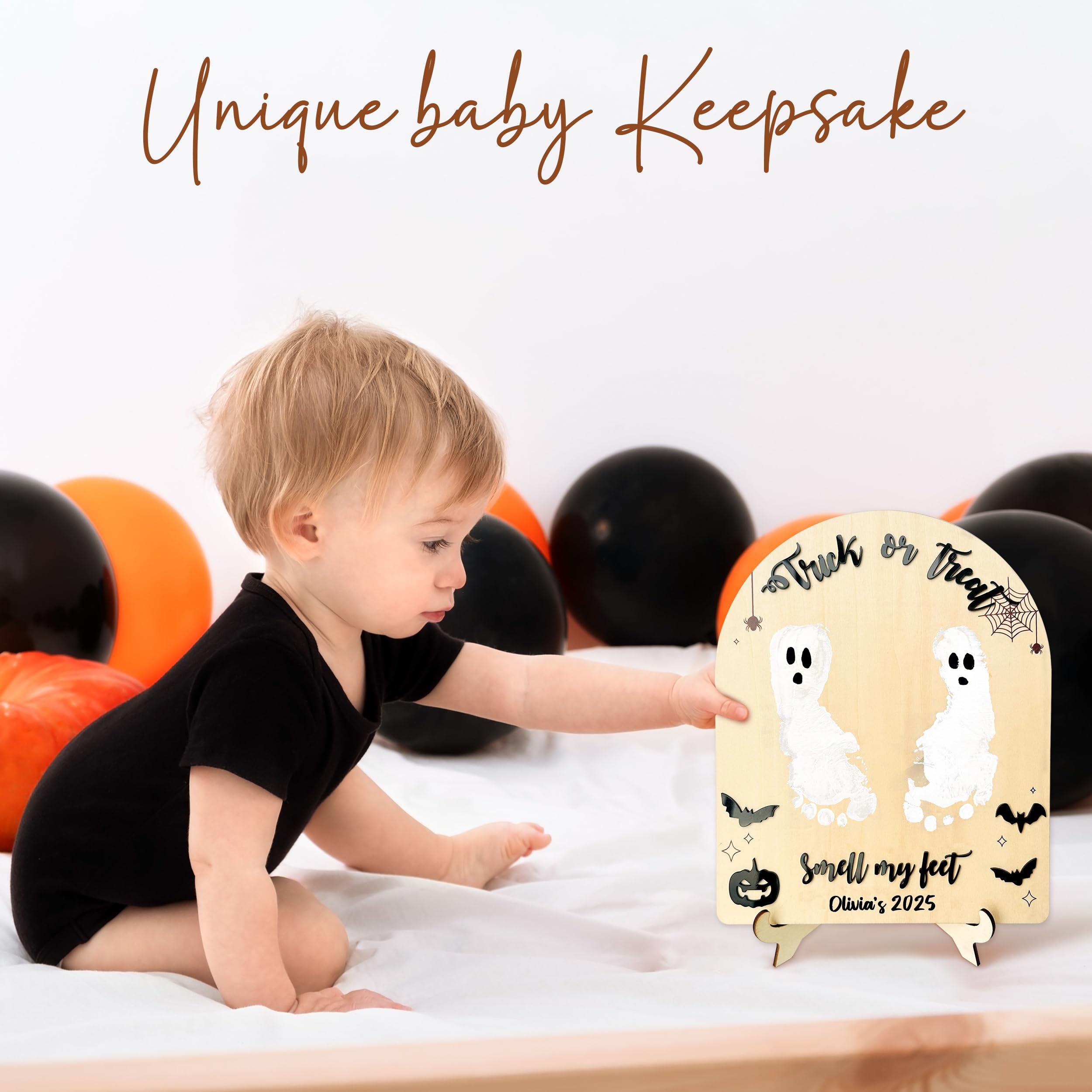 Baby First Halloween Crafts 2025 - Trick Or Treat Smell My Feet Sign - Baby  s First DIY Footprint Art - Baby First Keepsake - H
