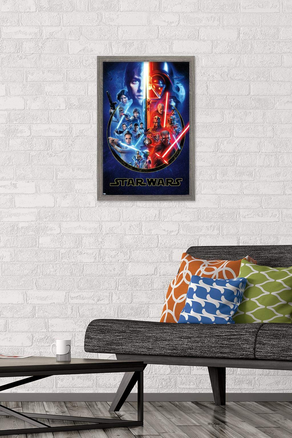 Trends International Star Wars - Skywalker Saga Wall Poster, 14.725'' X 22.375'', Barnwood Framed Version