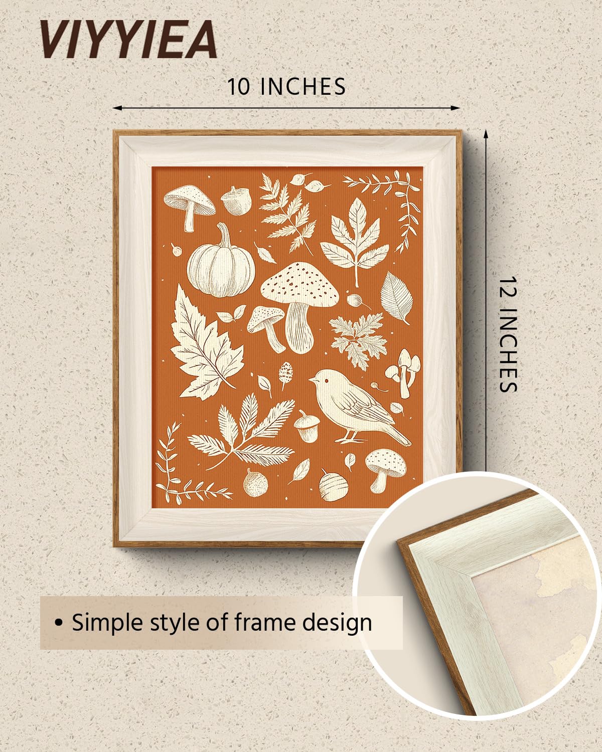 VIYYIEA Framed Wall Art for Living Room, Plant Collection Canvas Prints, Vintage Home Decor, Flowers Painting Picture, Bathroom