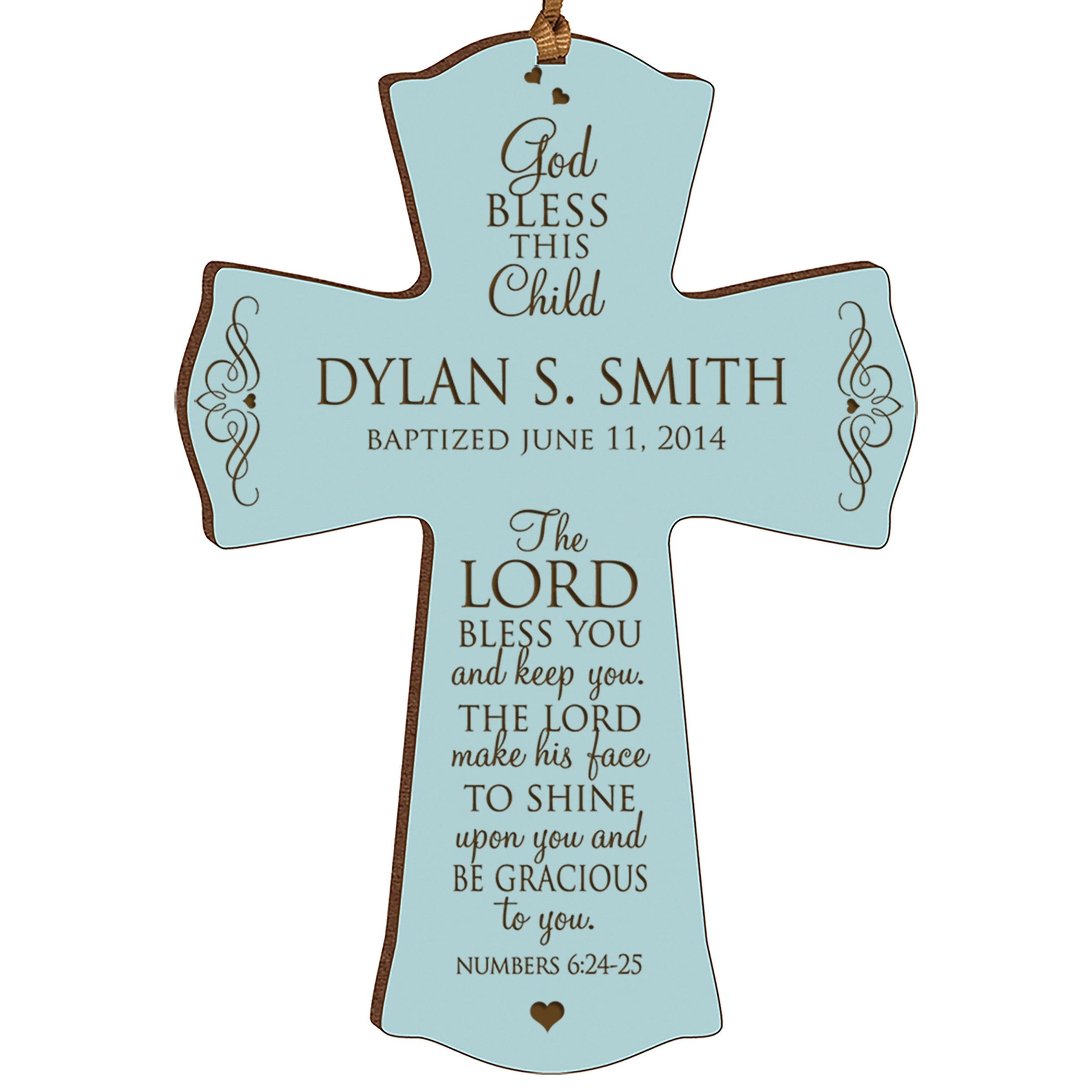 LifeSong Milestones Baptism Cross Ornament Blue Cross Decorations For Wall Christening Gifts For Boys Baptism Remembrance 1st Co