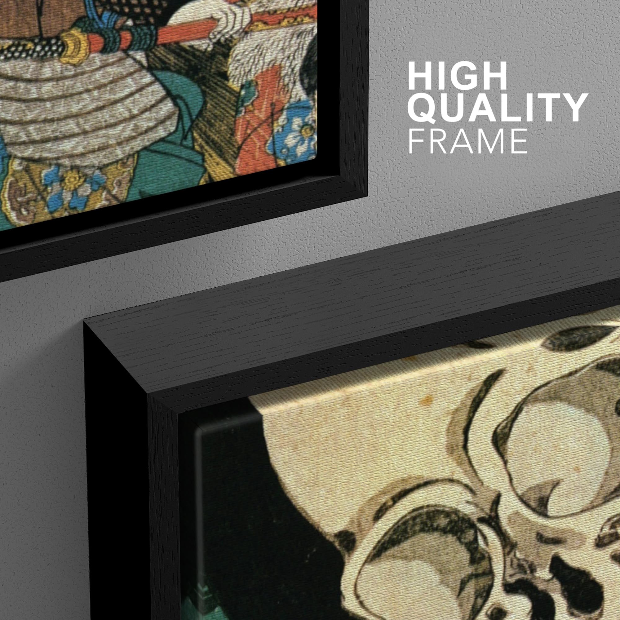 Wall26 Framed Wall Art Print Set Witch & Skeleton Ukiyo-E By Utagawa Takiyasha Historic Cultural Illustrations Fine Art Chic Sce