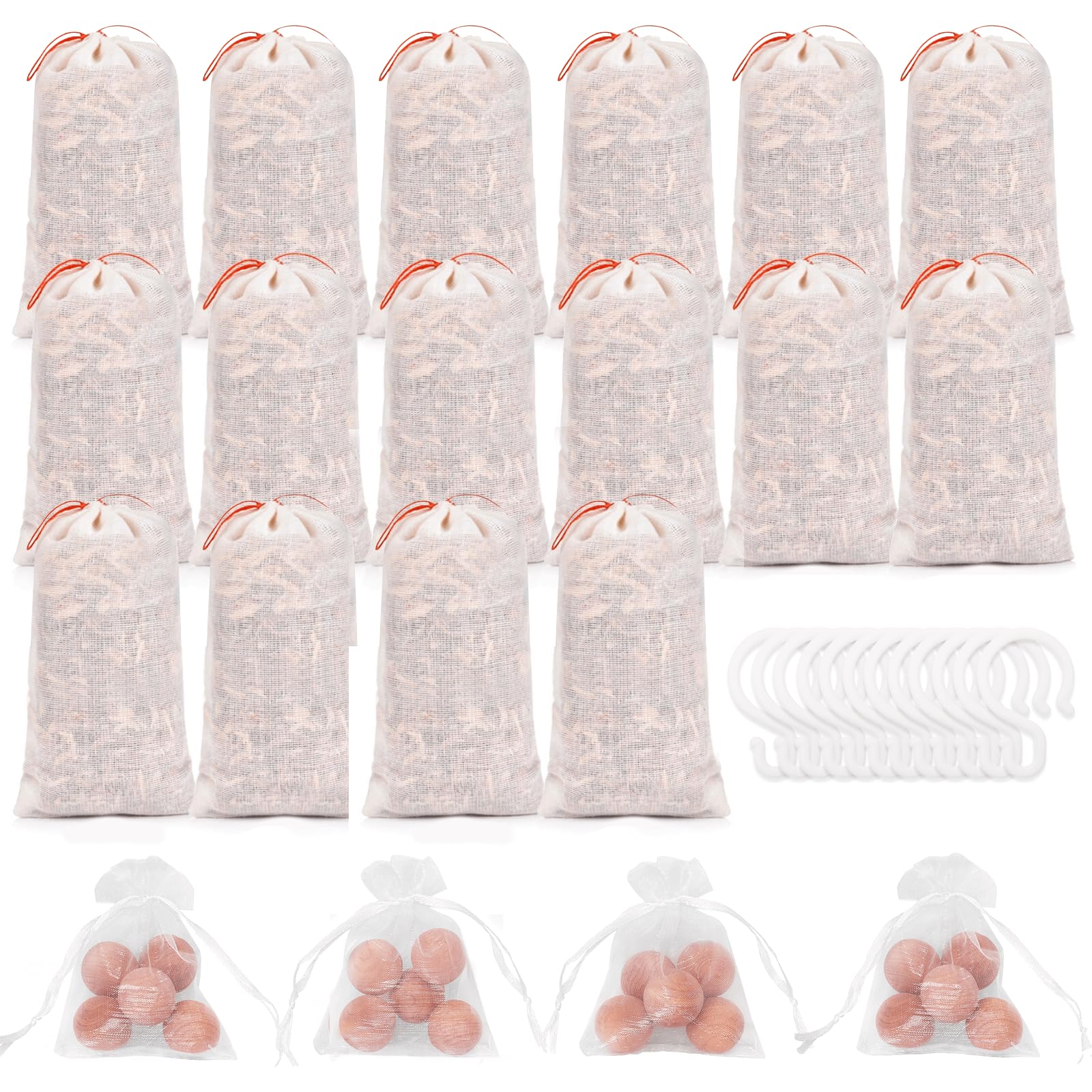 Homode Cedar Blocks For Clothes Storage, Cedar Balls And Cedar Chips For Closets And Drawers, Scented Cedar Sachets Bags Closet