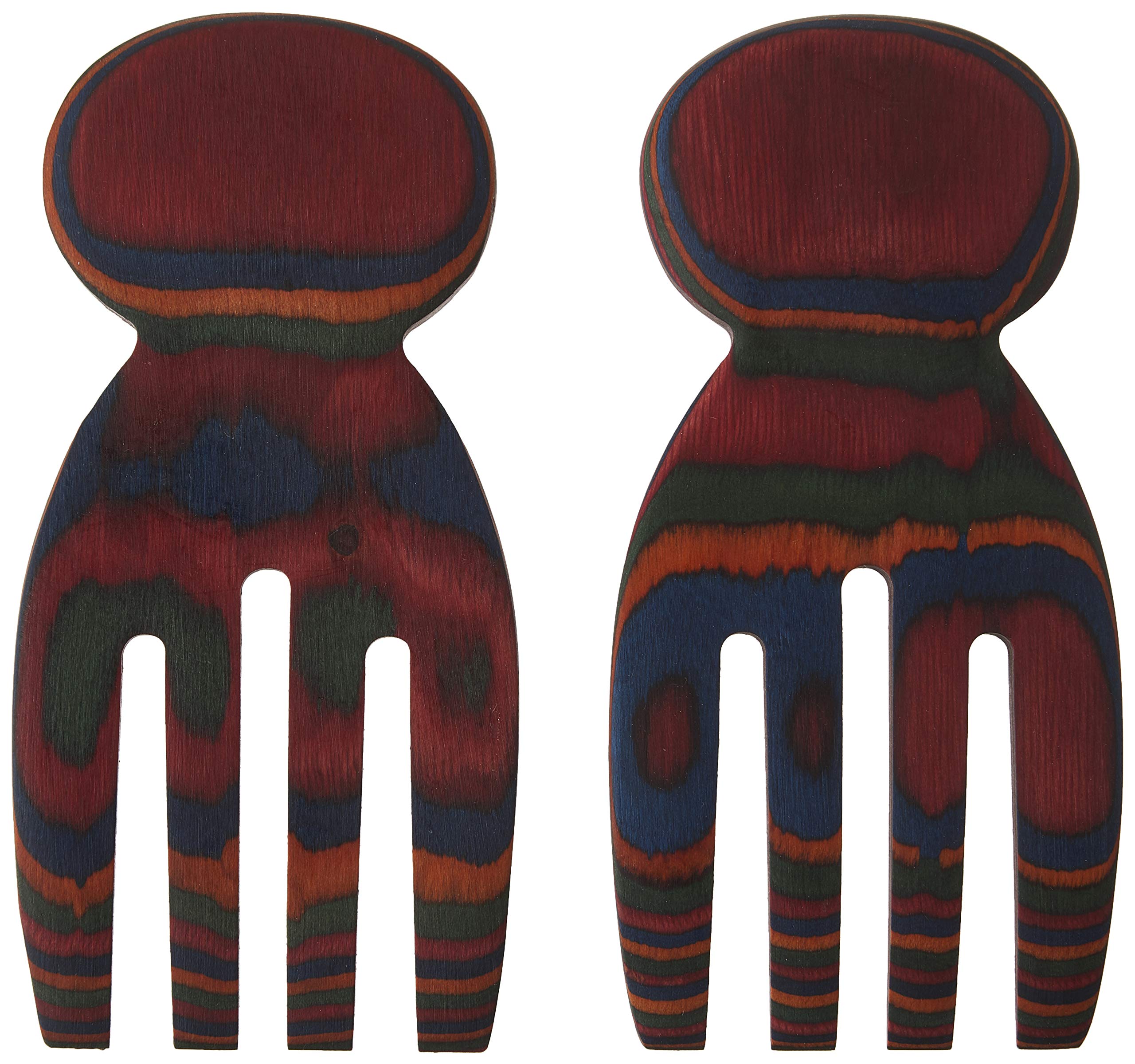 Island Bamboo Pakkawood Salad Hands, Rainbow