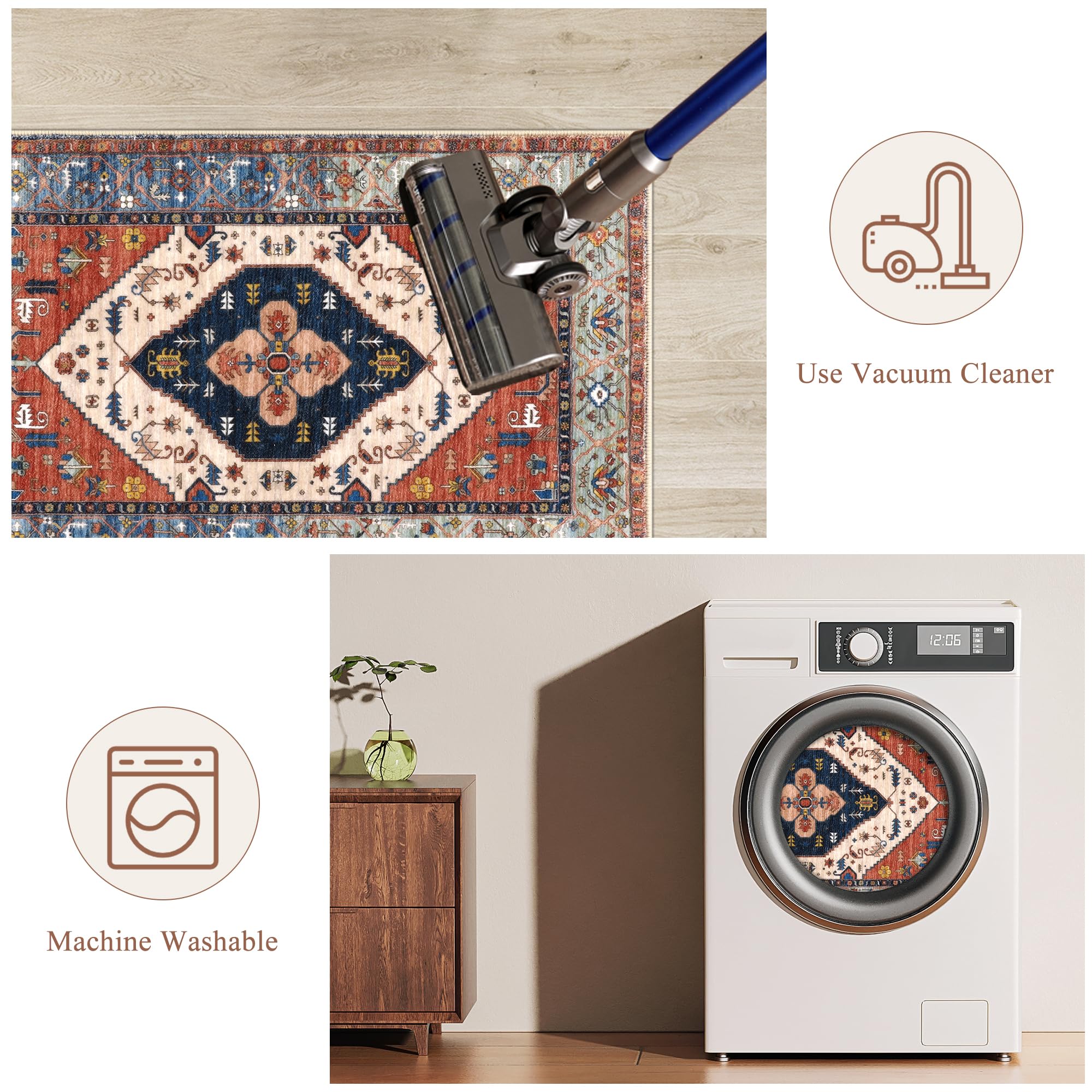 Pauwer Farmhouse Kitchen Rugs Sets Of 3, Kitchen Runner Rugs Non Slip Washable, Boho Kitchen Mats For Floor, Indoor Door Mat Ent