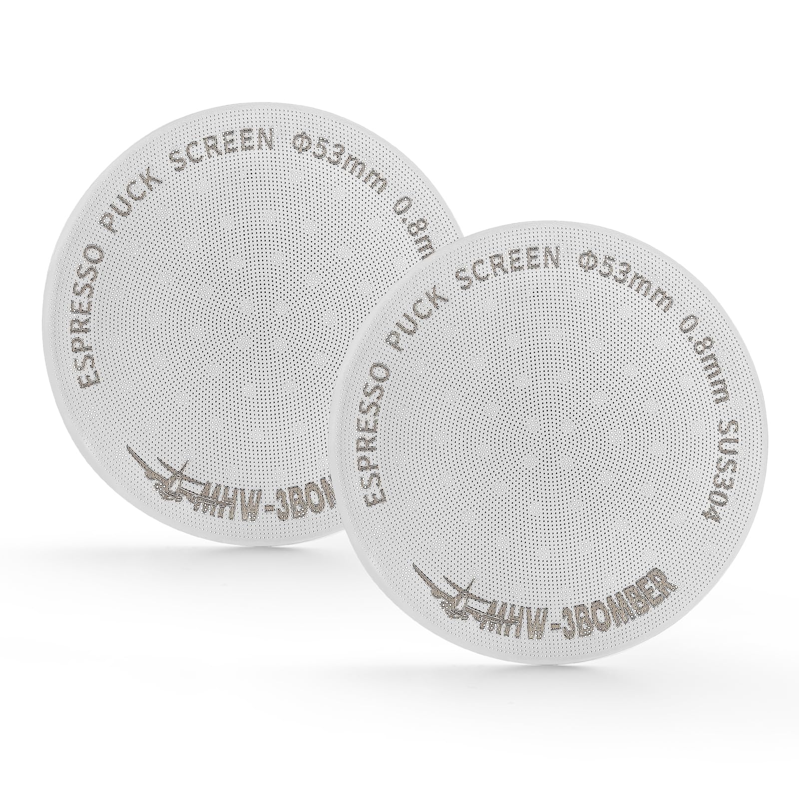 Mhw-3Bomber 53Mm Espresso Puck Screen 2 Packs Metal Coffee Filter Reusable Espresso Filters For 54Mm Portafilter Basket 0.8Mm Th