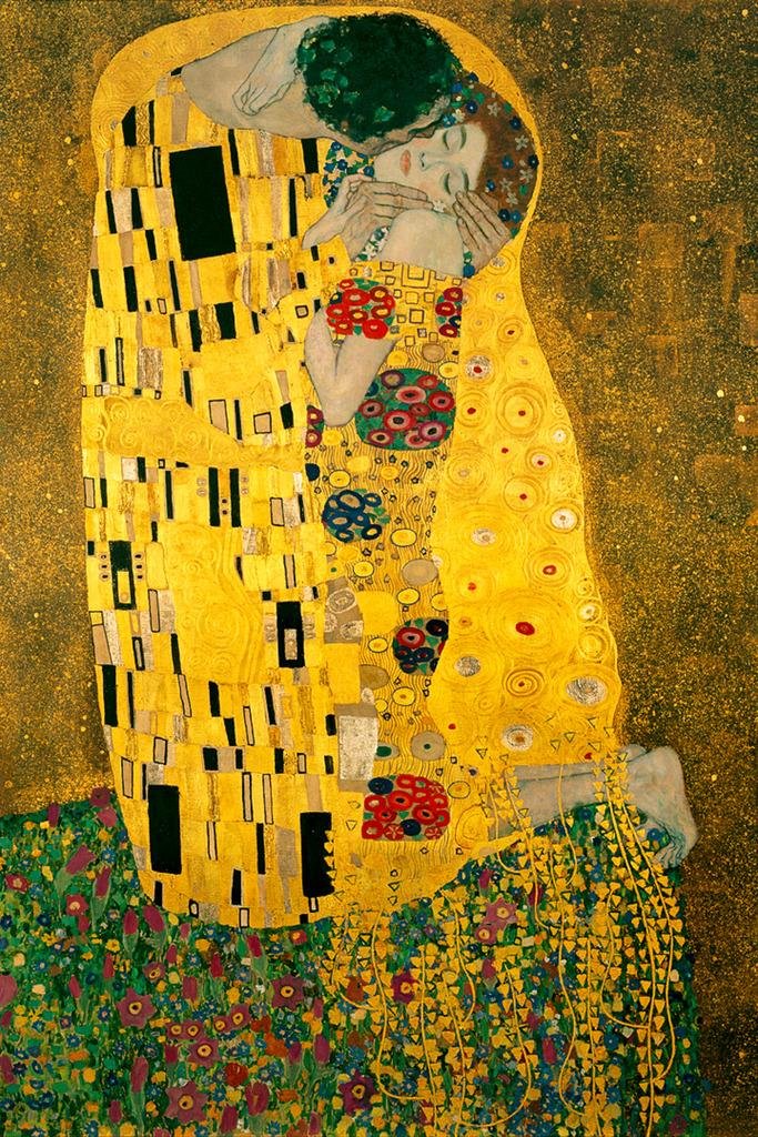 Gustav Klimt The Kiss Painting Great Office And Home Decor Living Room Poster Botanical Wall Art Picture Gold Victorian Decorati