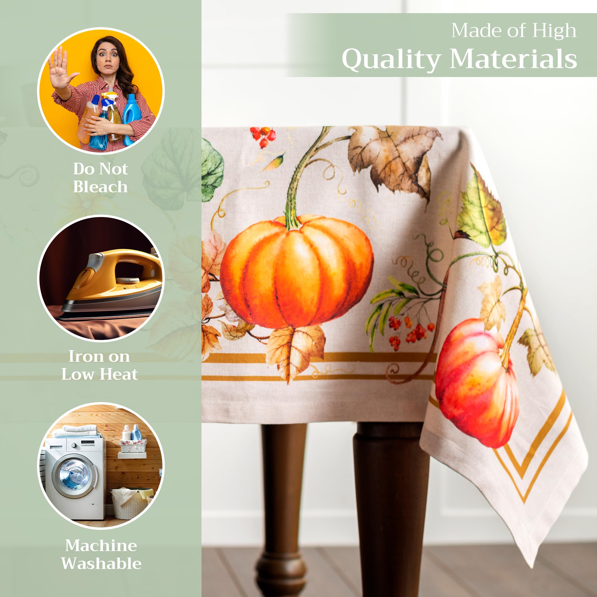Maison D Hermine Table Cloth 100% Cotton 70X120 Decorative Tablecover Washable Rectangle Tablecloths, Dining, Buffet Parties & W