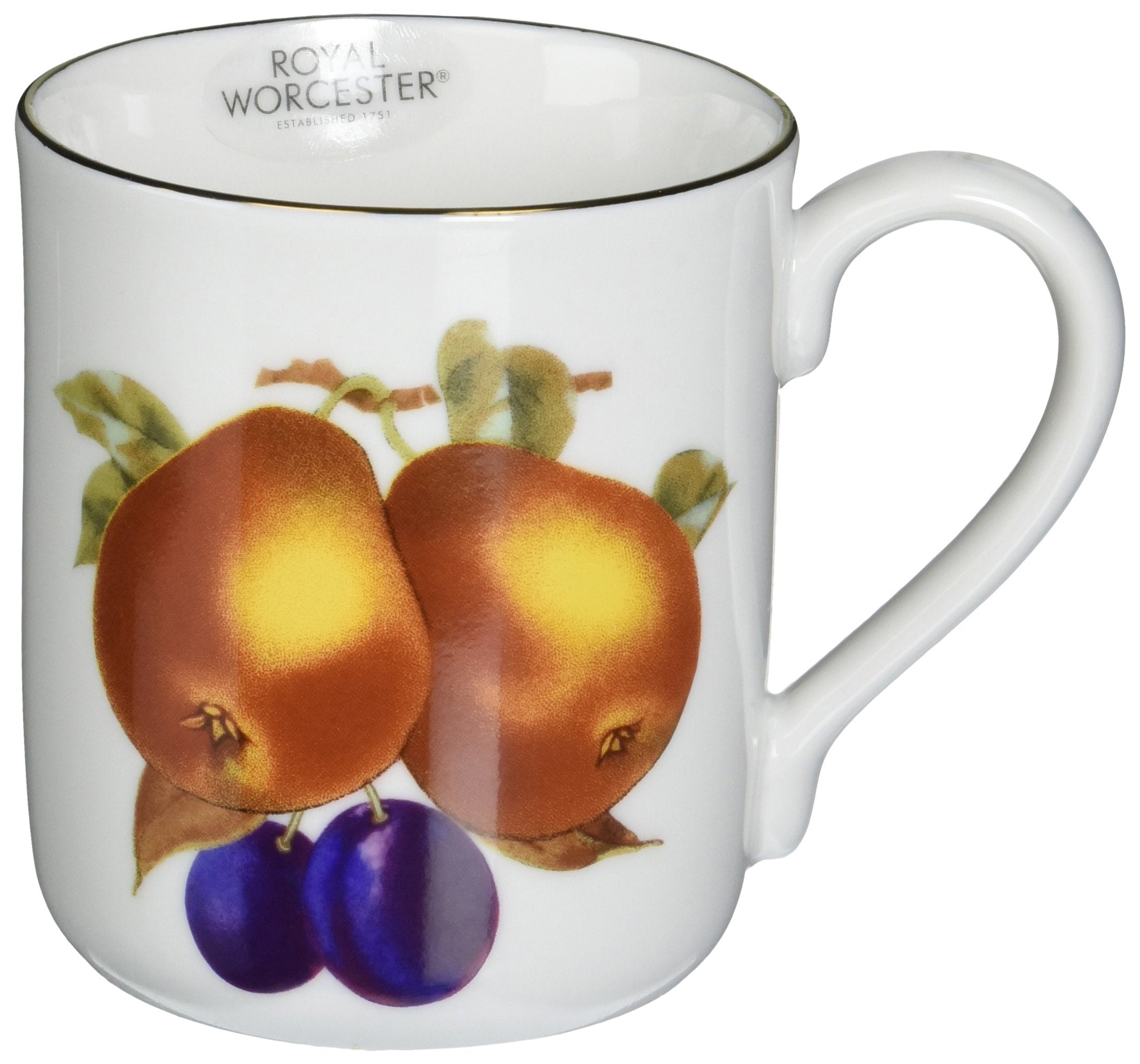 Royal Worcester Evesham Gold Mug With Pear And Damson Motif
