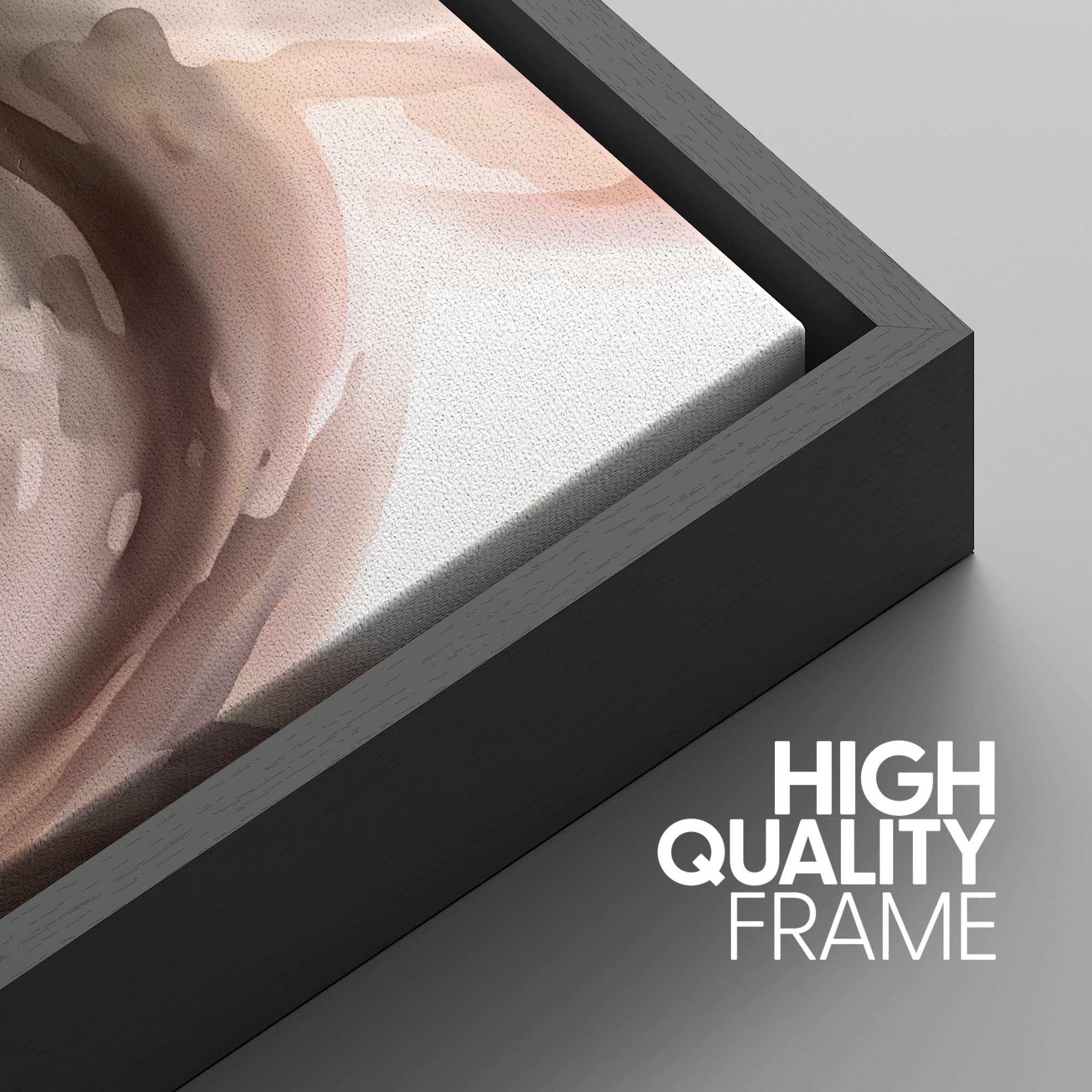 Signwin Framed Canvas Print Wall Art Set Pastel Watercolor Brown Black Paint Stroke Landscape Abstract Shapes Illustrations Mode