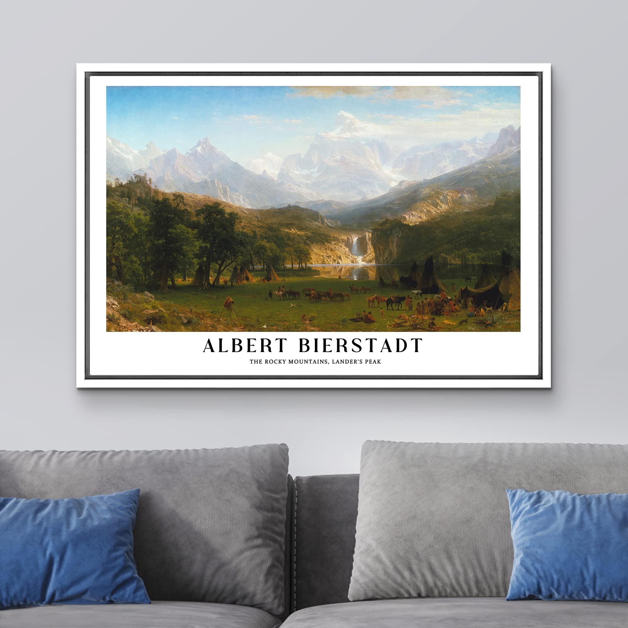 Wall26 Framed Canvas Print Wall Art The Rocky Mountains By Albert Bierstadt Historic Classical Illustrations Fine Art Decorative