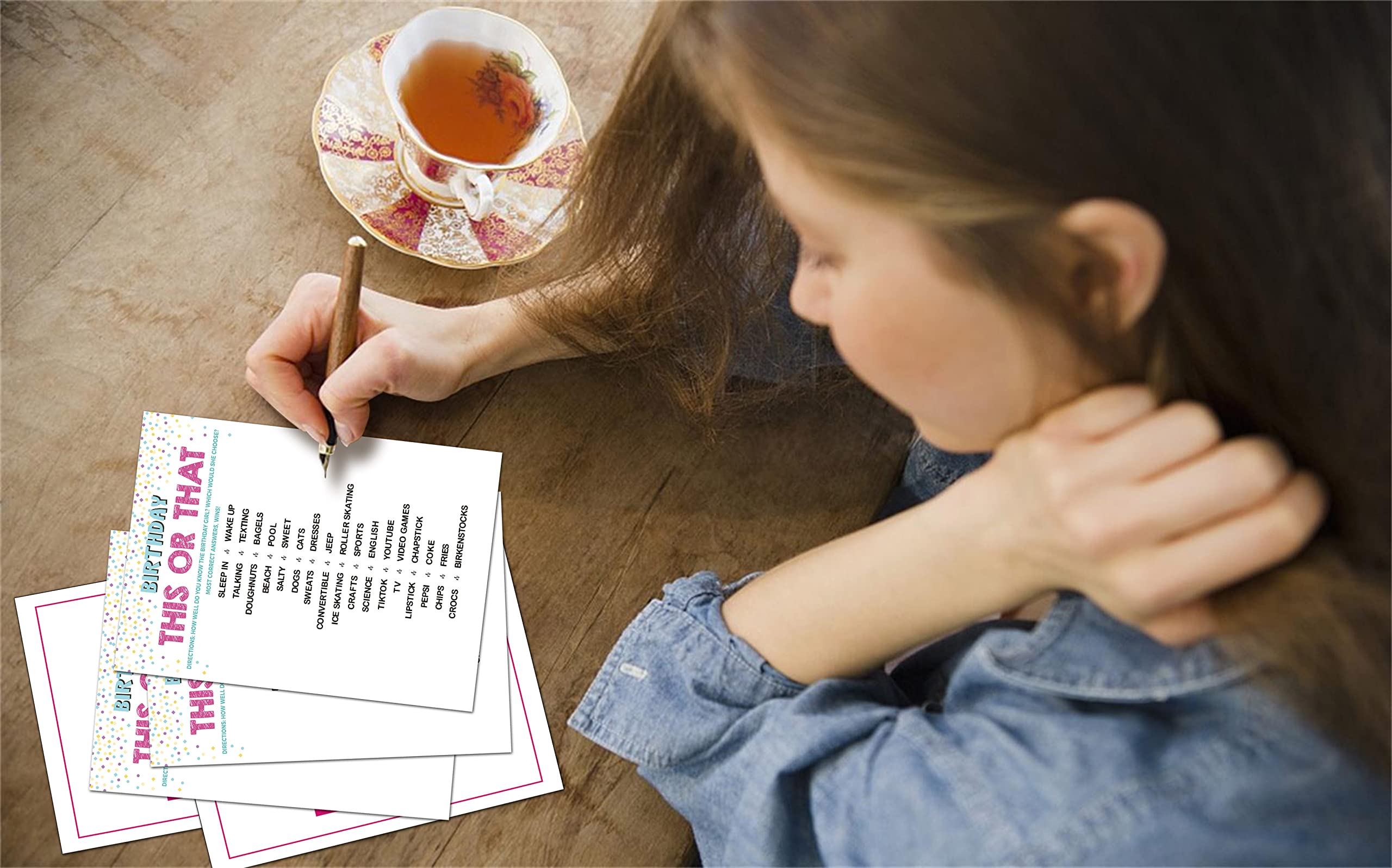 Disfuco Birthday Game Cards - 30 Multicolor Cards For Kids, Teens, Sisters, Class Students, Girls' Parties