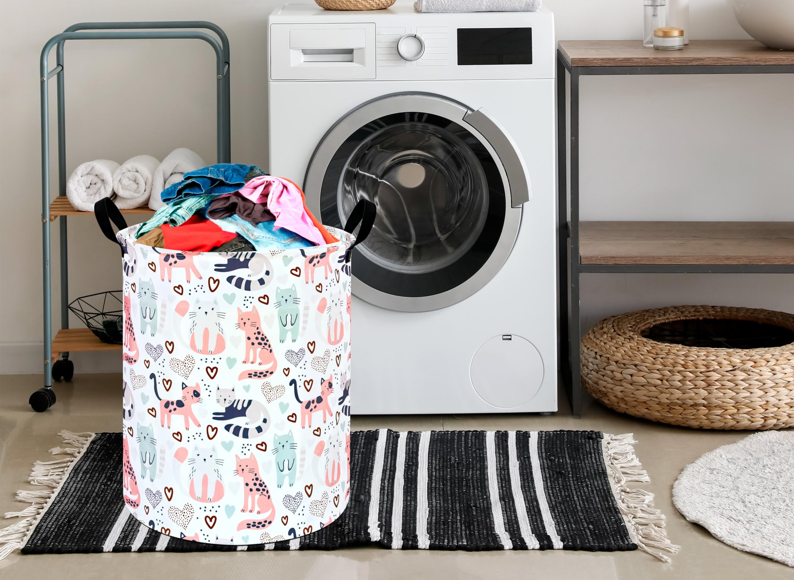 Kunro Laundry Basket Nursery Hamper Kids Storage Bin Baby Toy Organizer Box Gift Basket For Room Decor