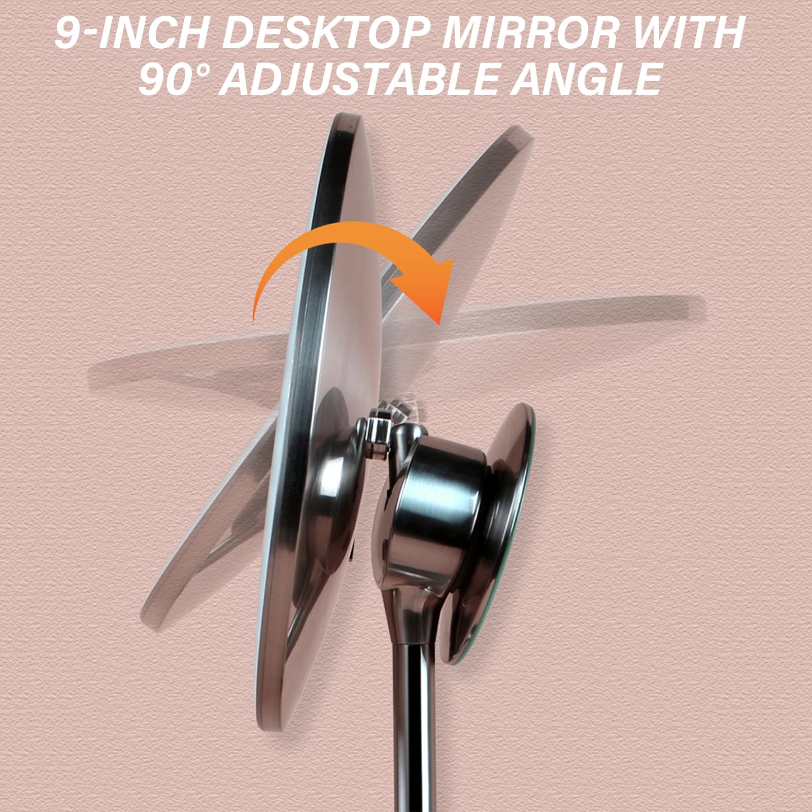 Miusco Makeup Mirror 9 Vanity Mirror With Lights, 5X & 10X Magnification - Front/Back Magnetic Design, Rechargeable & Cordless,