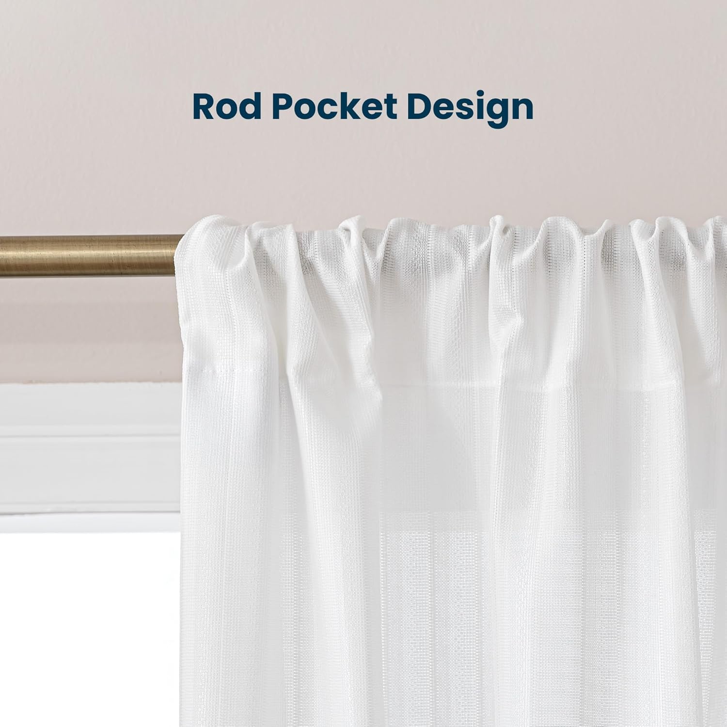 Non-See-Through Washable Thermal Jacquard Sheer Curtains  for Living Room & Bedroom