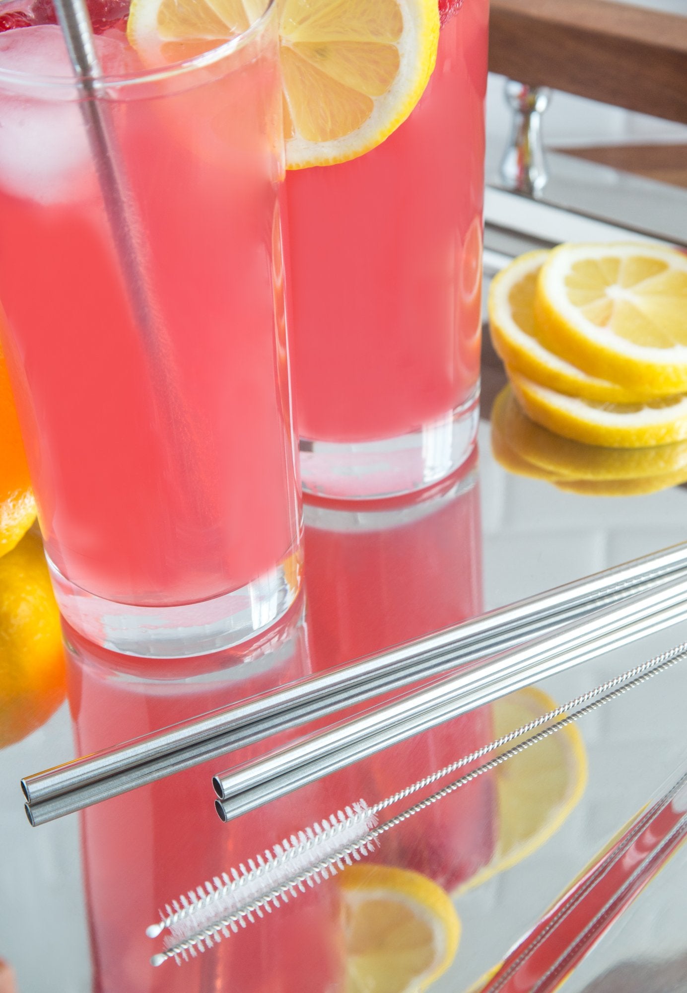 Outset Stainless Steel Straight Reusable Straws, 1 X 4.5 X 10 Inches, Metallic