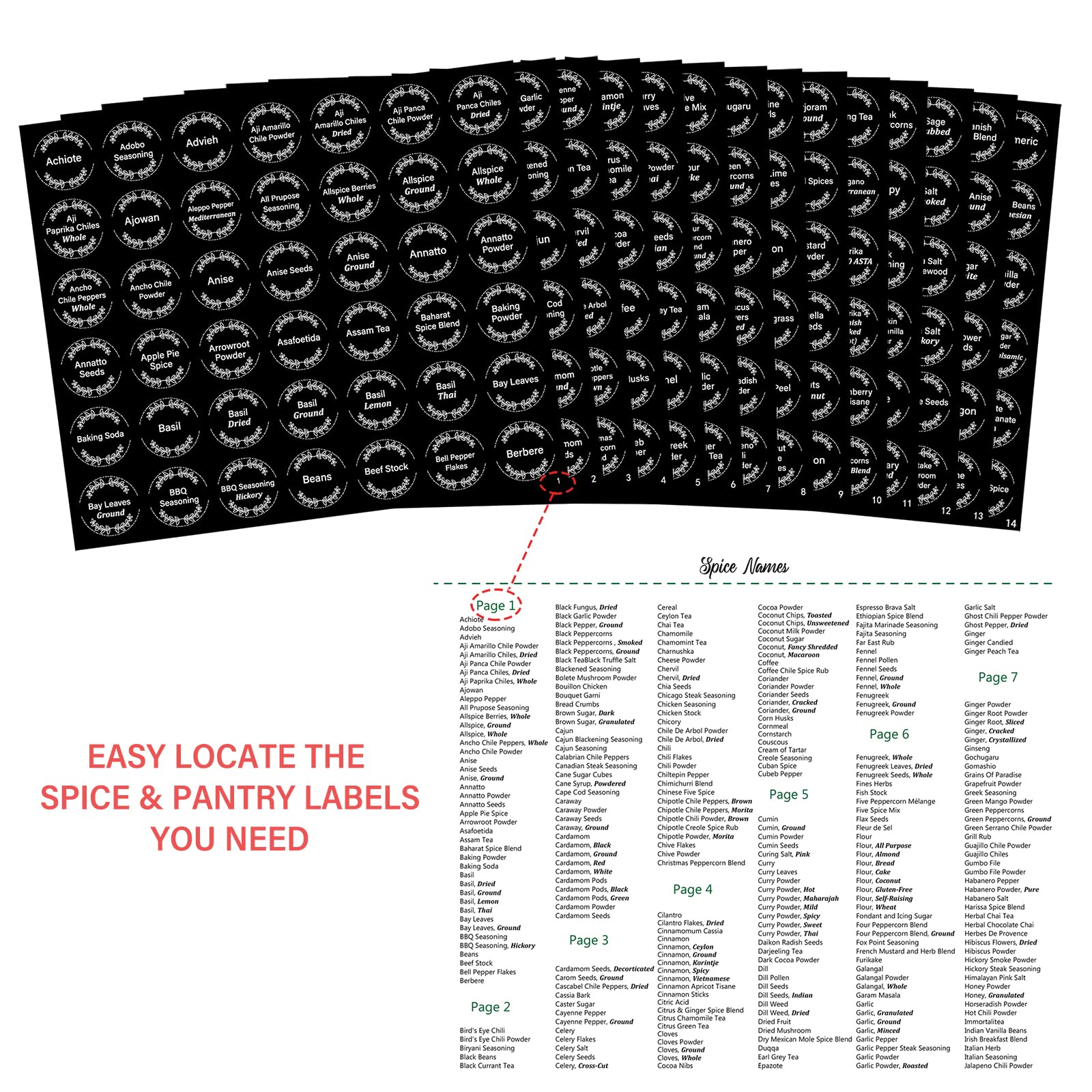 672 Removable Spice Labels Waterproof & Tear-Resistant - 1.2