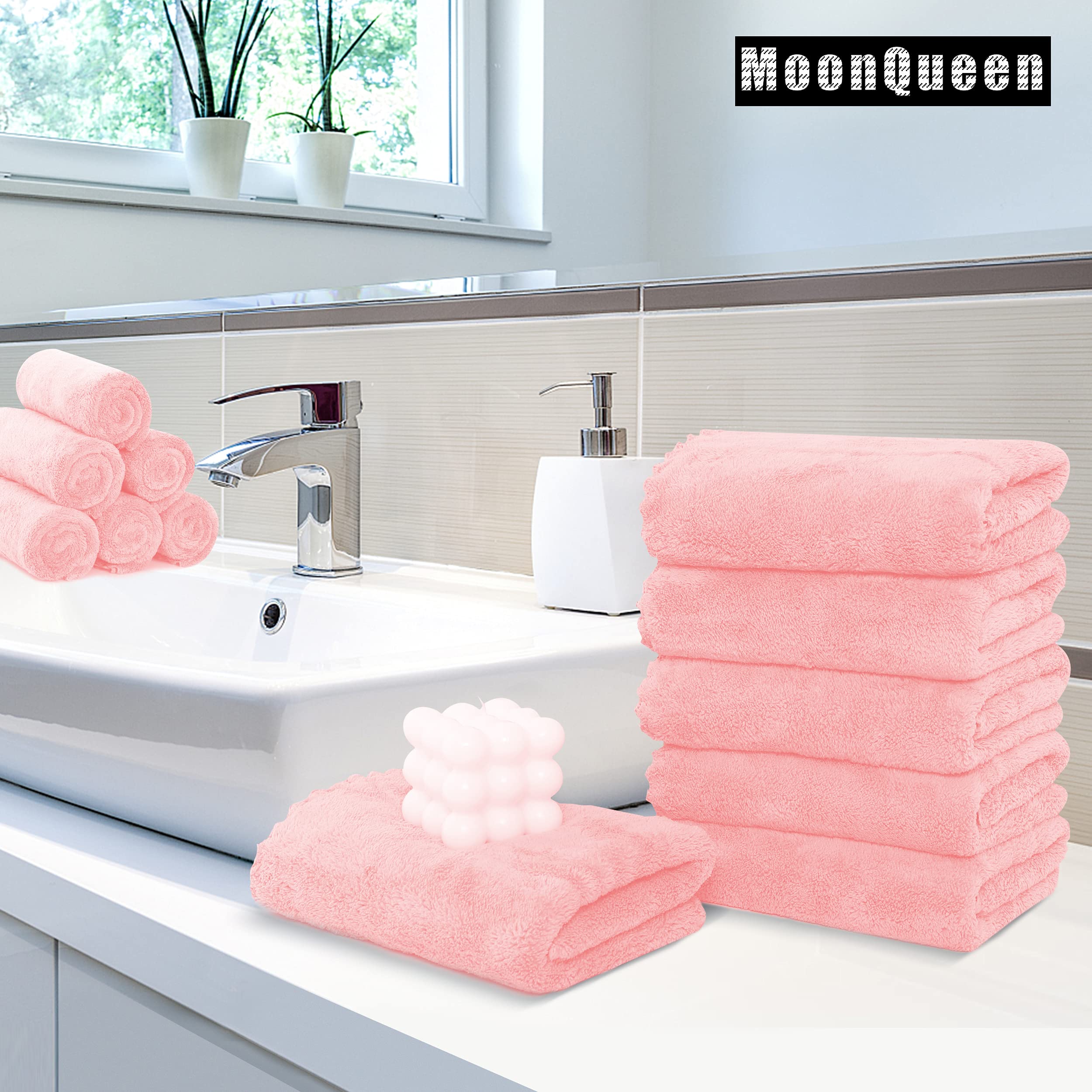 Moonqueen 18 Pack Premium Hand Towels - Quick Drying - Microfiber Coral Velvet Highly Absorbent Towels - Multipurpose Use As Hot