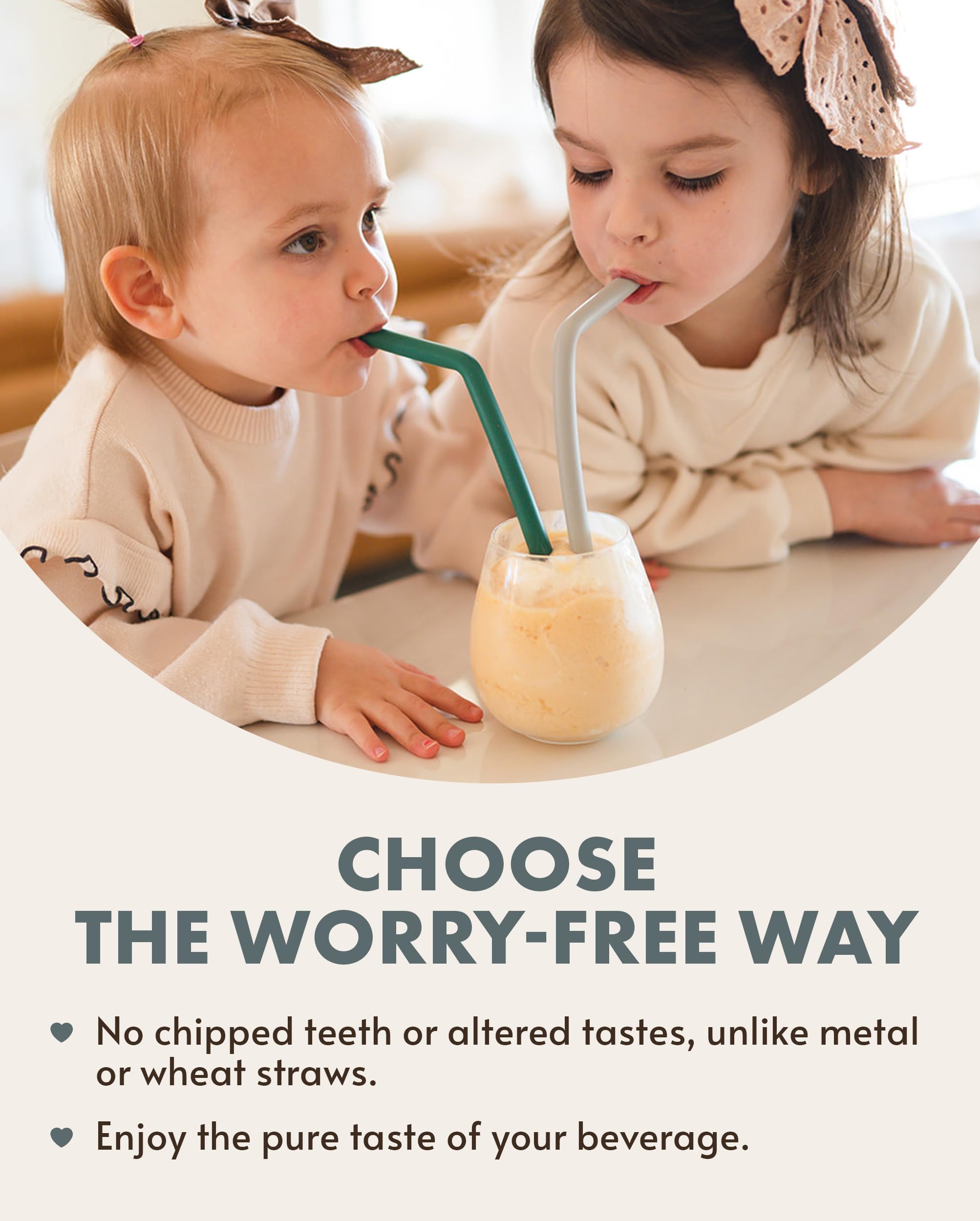 Nightingale Silicone Smoothie Straw - Flexible, Reusable Wide Drinking Straw With Cleaning Brush -Compatible With Stanley 30Oz -