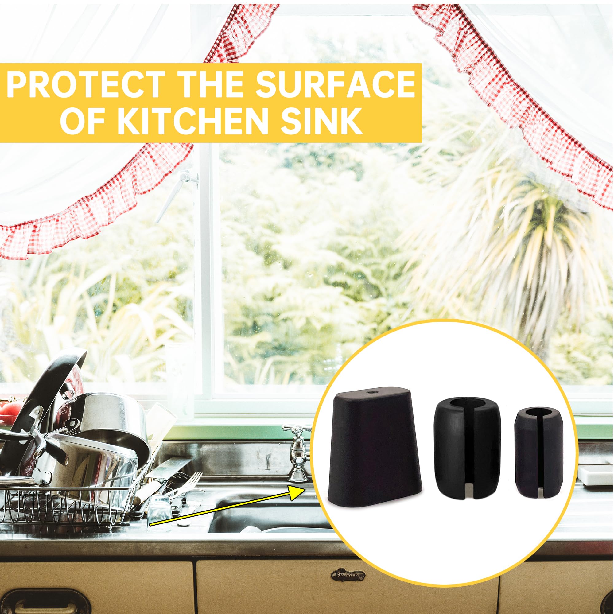 Jadairy 30 Pcs Rubber Feet For Sink Grid Kitchen Sink Rack Feet Kitchen Sink Wire Protective Rack Feet Black Grid Protector Repl