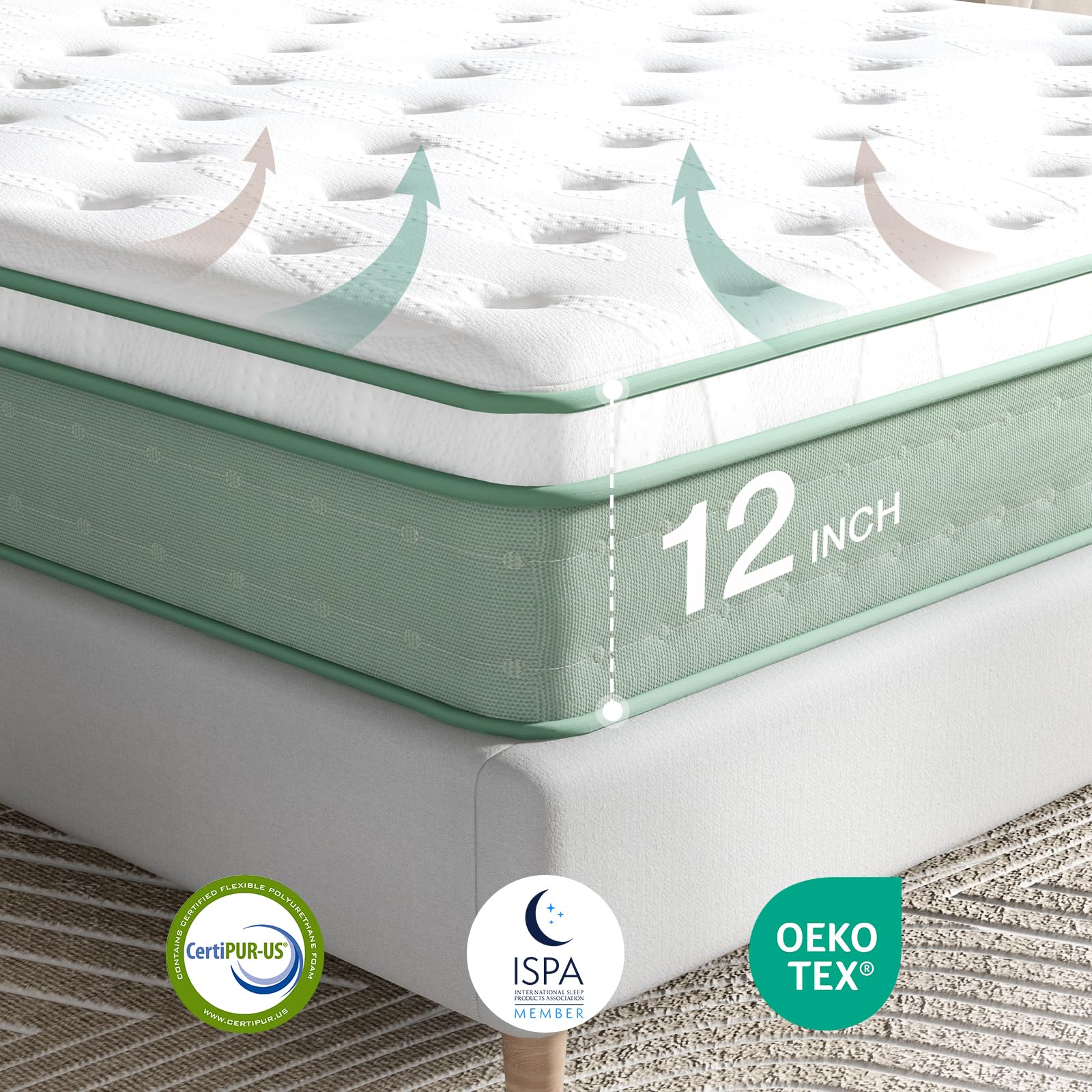 Novilla Full Size Mattress, 10 Inch Hybrid, High Resilience Foam With Pocket Springs For A Peaceful Sleep, Medium Firmness Mattr