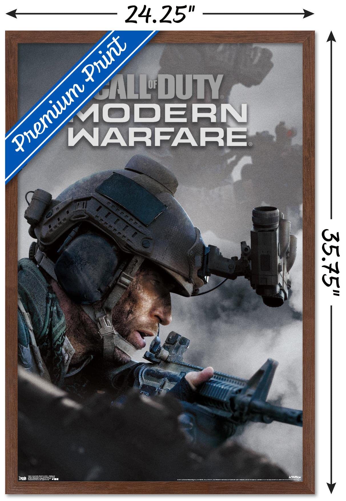 Trends International Call Of Duty: Modern Warfare - Multiplayer Wall Poster, 22.375'' X 34'', Mahogany Framed Version