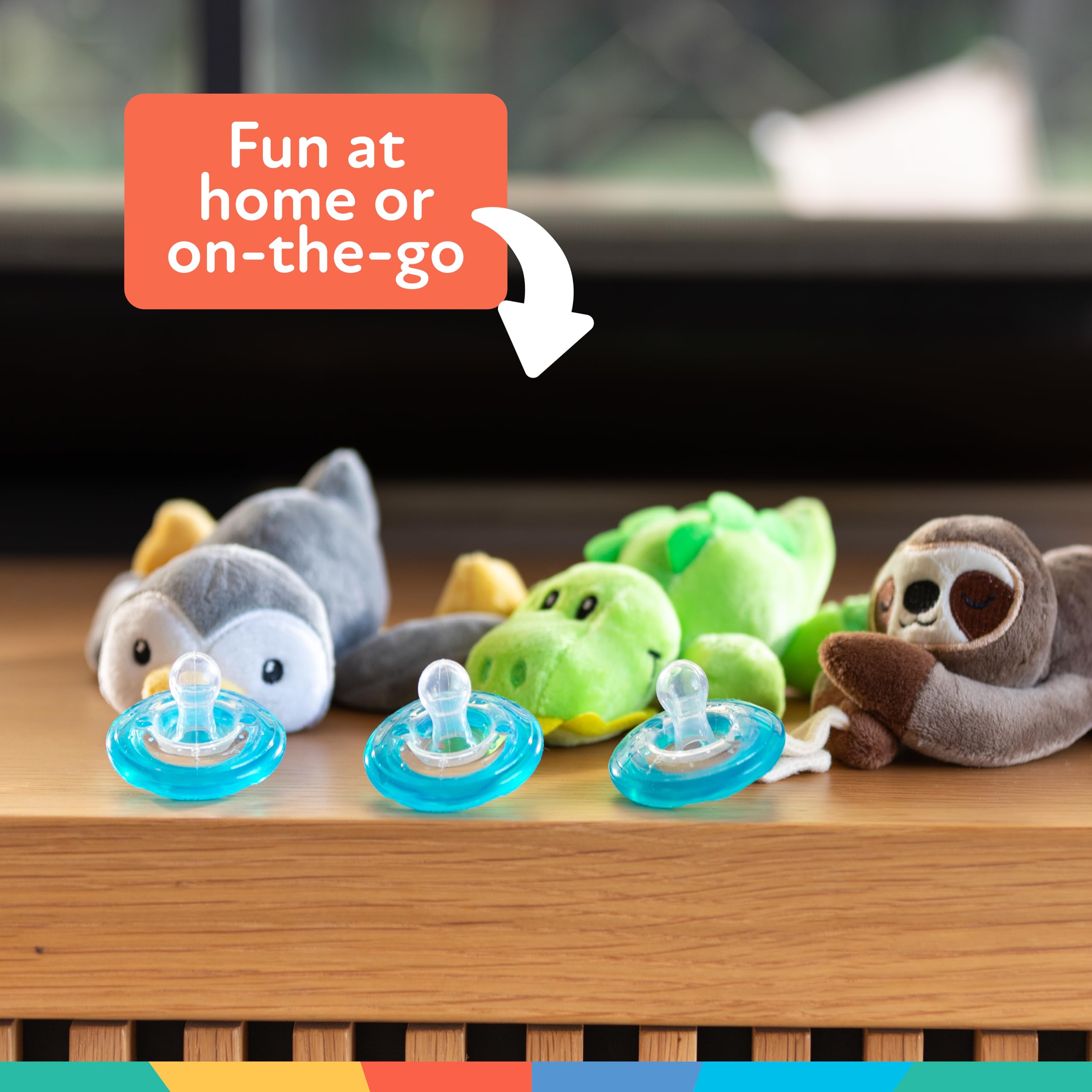Nuby Calming Natural Flex Snuggleez Pacifier With Plush Combo Set For Cuddling With Comfort, Alligator