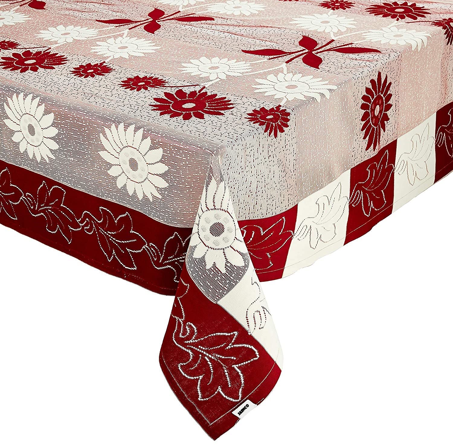 Jainco Decor  Cotton Dining Center Table Cover, Tablecloth, 36 * 60 inches (Maroon)