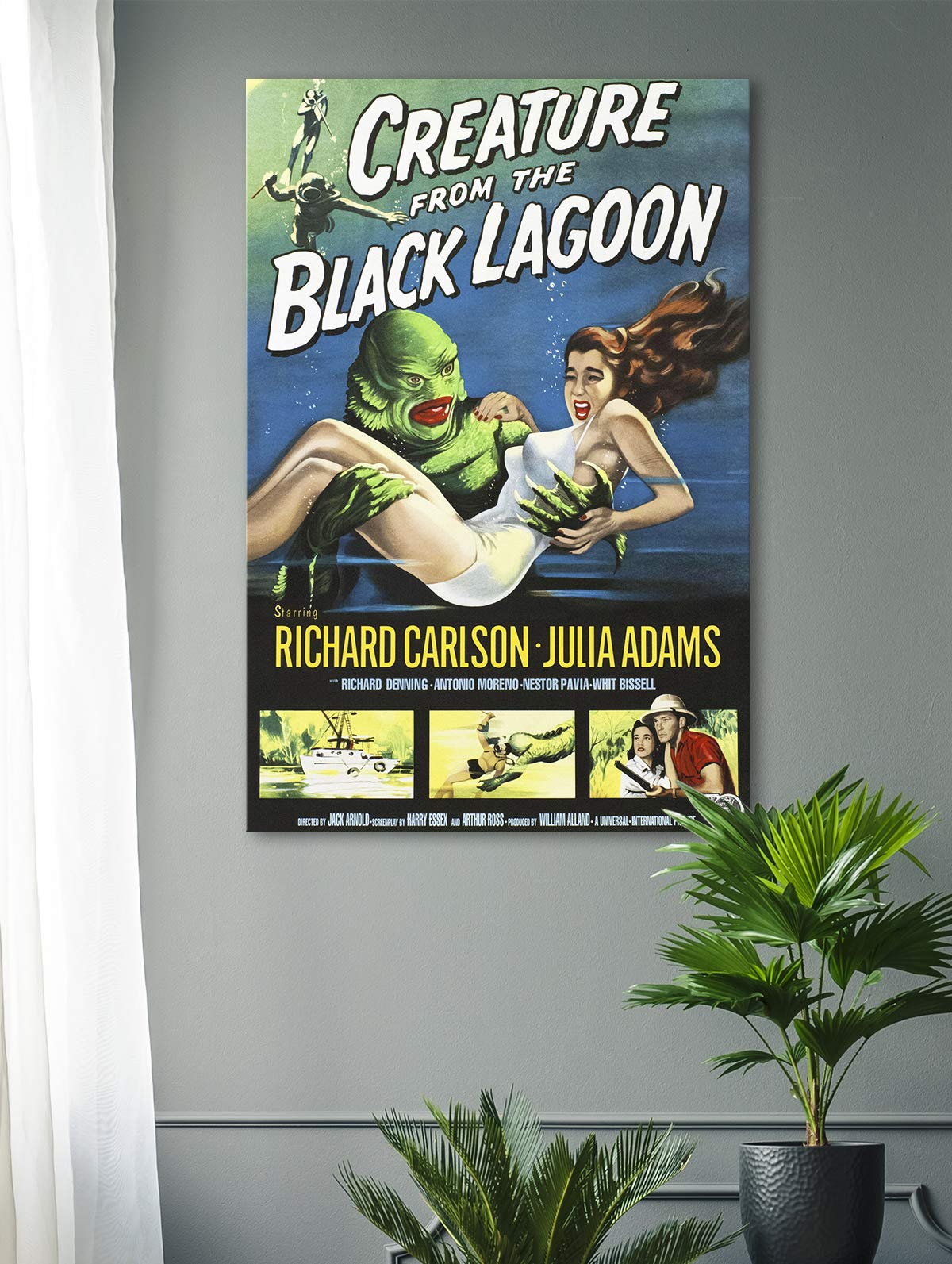 Artprints1Stop Canvas Print Wall Art - Vintage Horror Movie Poster Creature From The Black Lagoon, 1954 By Reynold Brown - 24X36