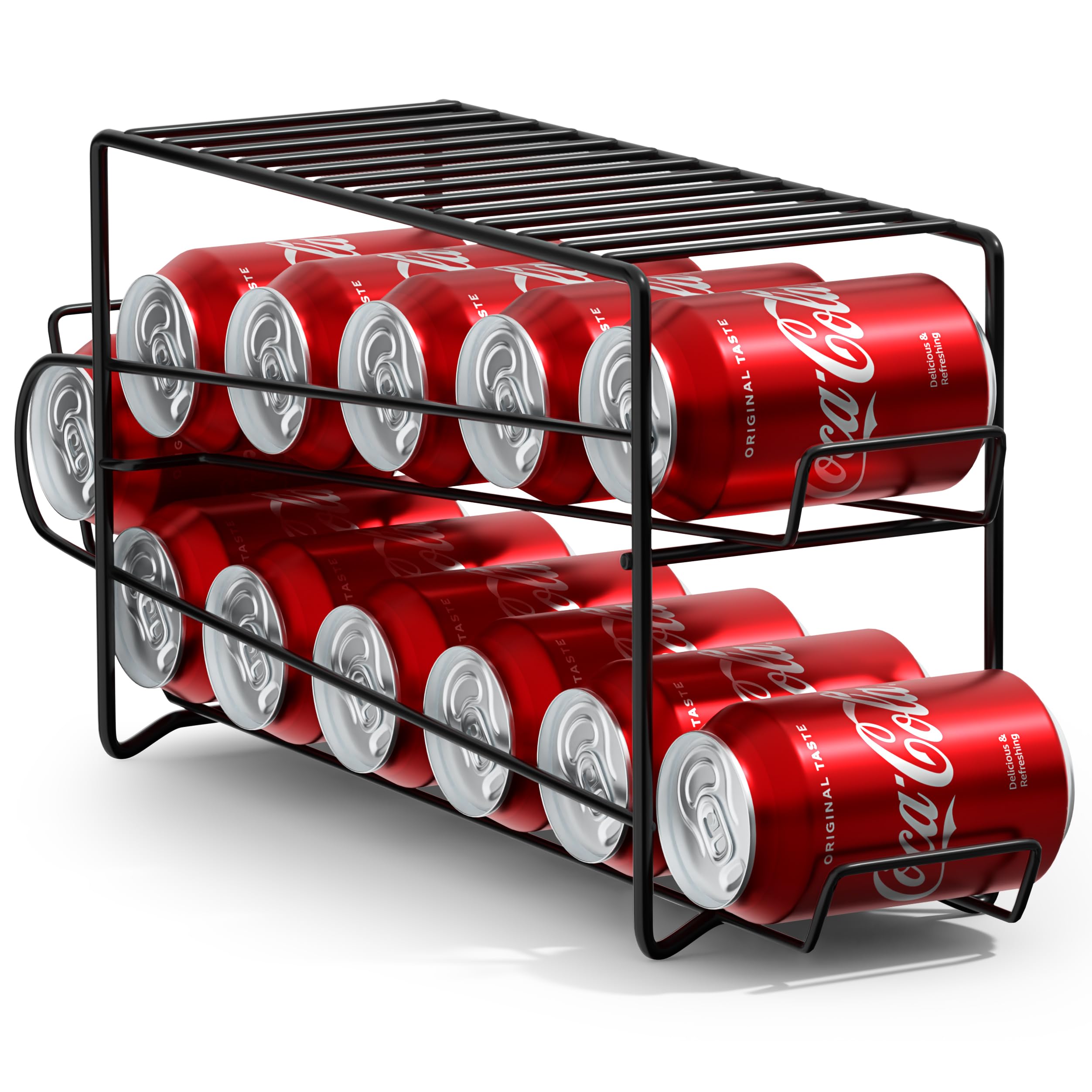 Sorbus Soda Can Rack Beverage Dispenser - Soda Can Organizer Dispenses 12 Standard Size 12Oz Soda Cans - Can Organizer For Refri